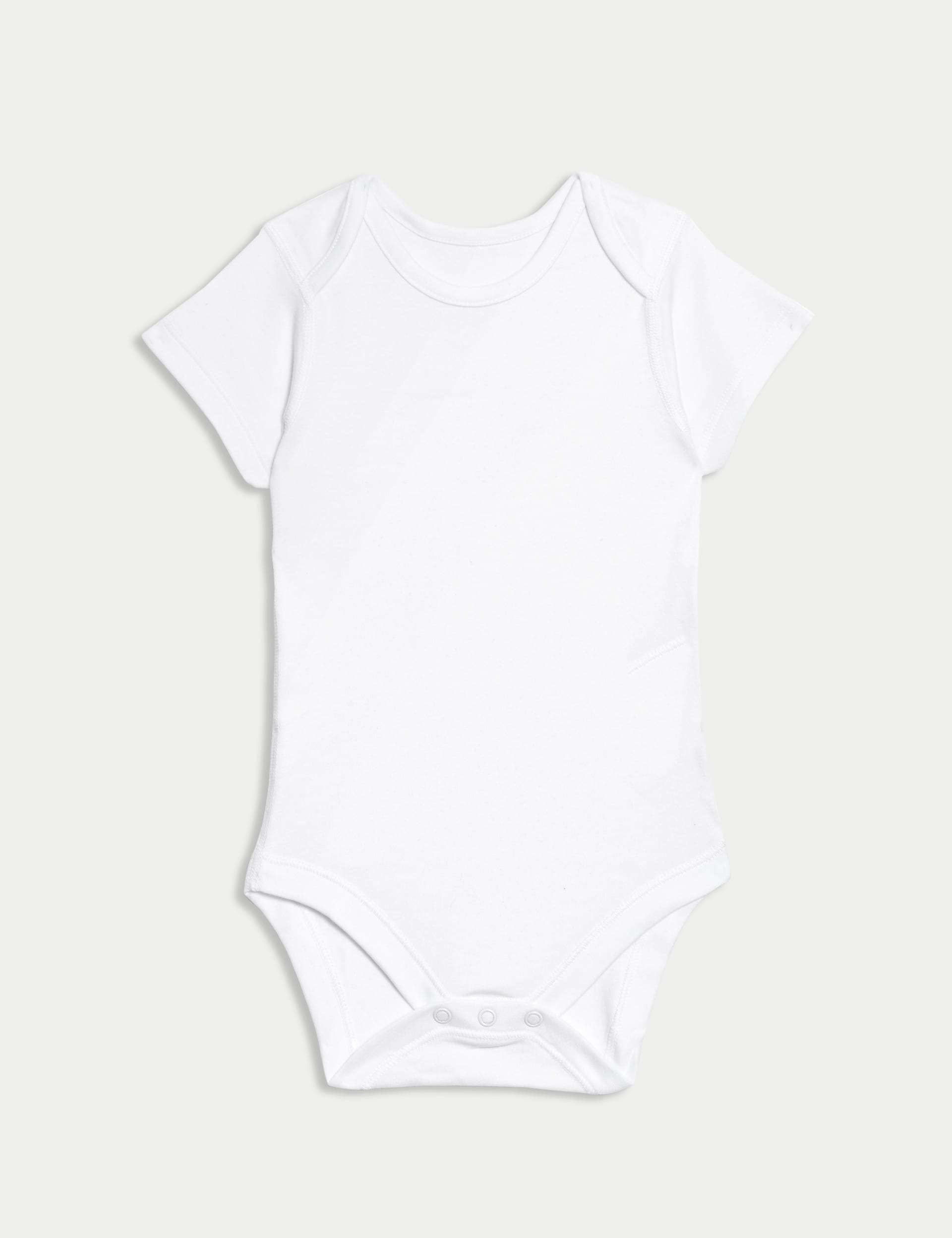 M&S Collection 5pk Pure Cotton Bodysuits (5lbs-3 Yrs) - 18-24 - White, White