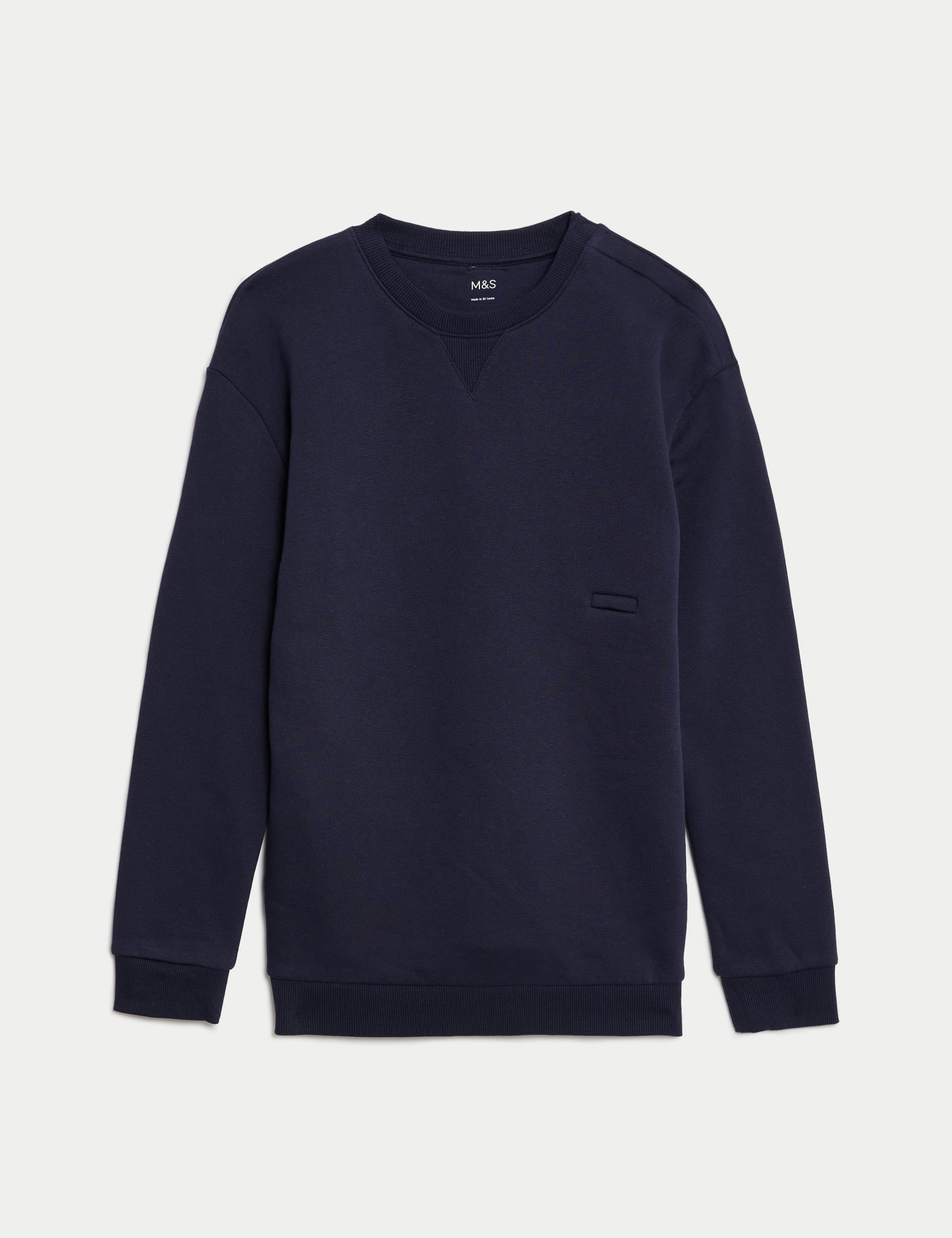 M&S Collection Boys Adaptive Cotton Rich Sweatshirt (2-16 Yrs) - 10-11 - Navy, Pink,Light Steel Blue