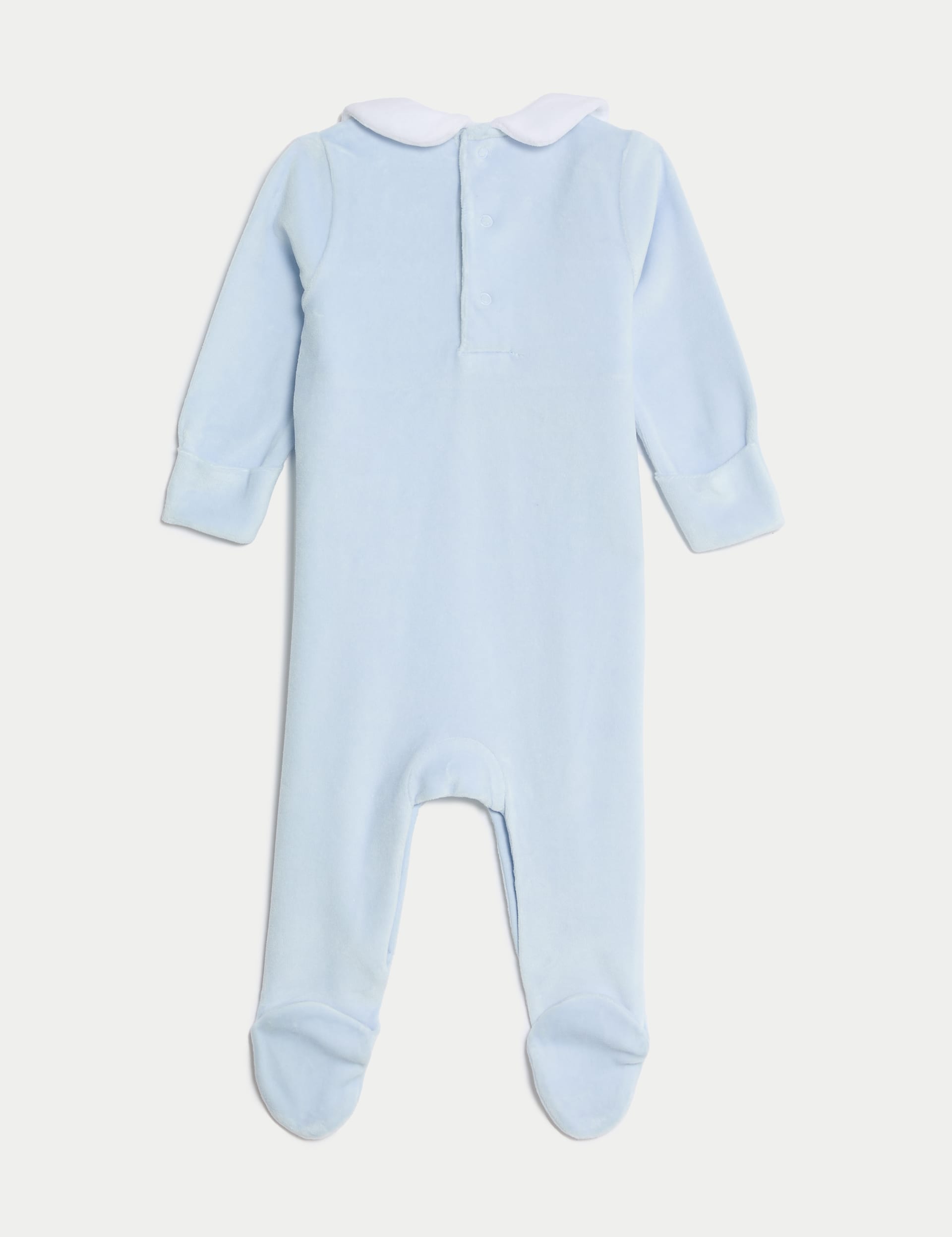 M&S Collection Boys Velour Boat Sleepsuit (7lbs-1 Yrs) - NB - Blue, Blue