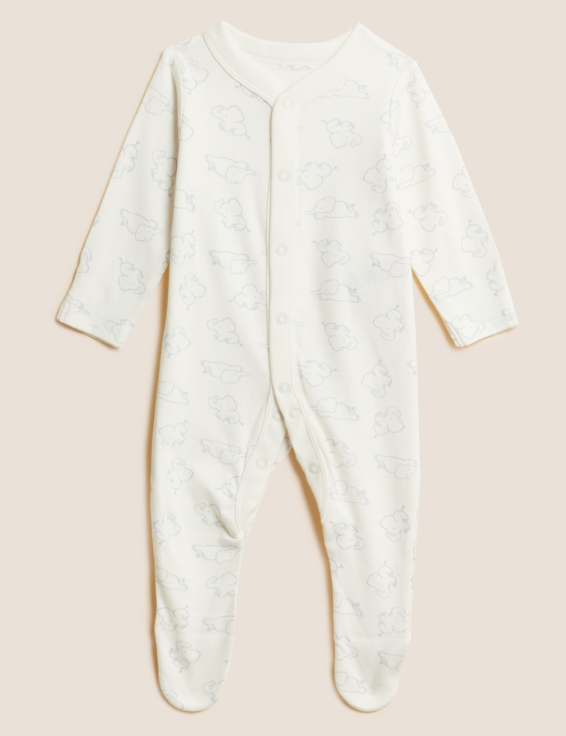 M&S Collection Boys 3pk Pure Cotton Sleepsuits (5lbs-3 Yrs) - 2-3Y - Blue Mix, Blue Mix