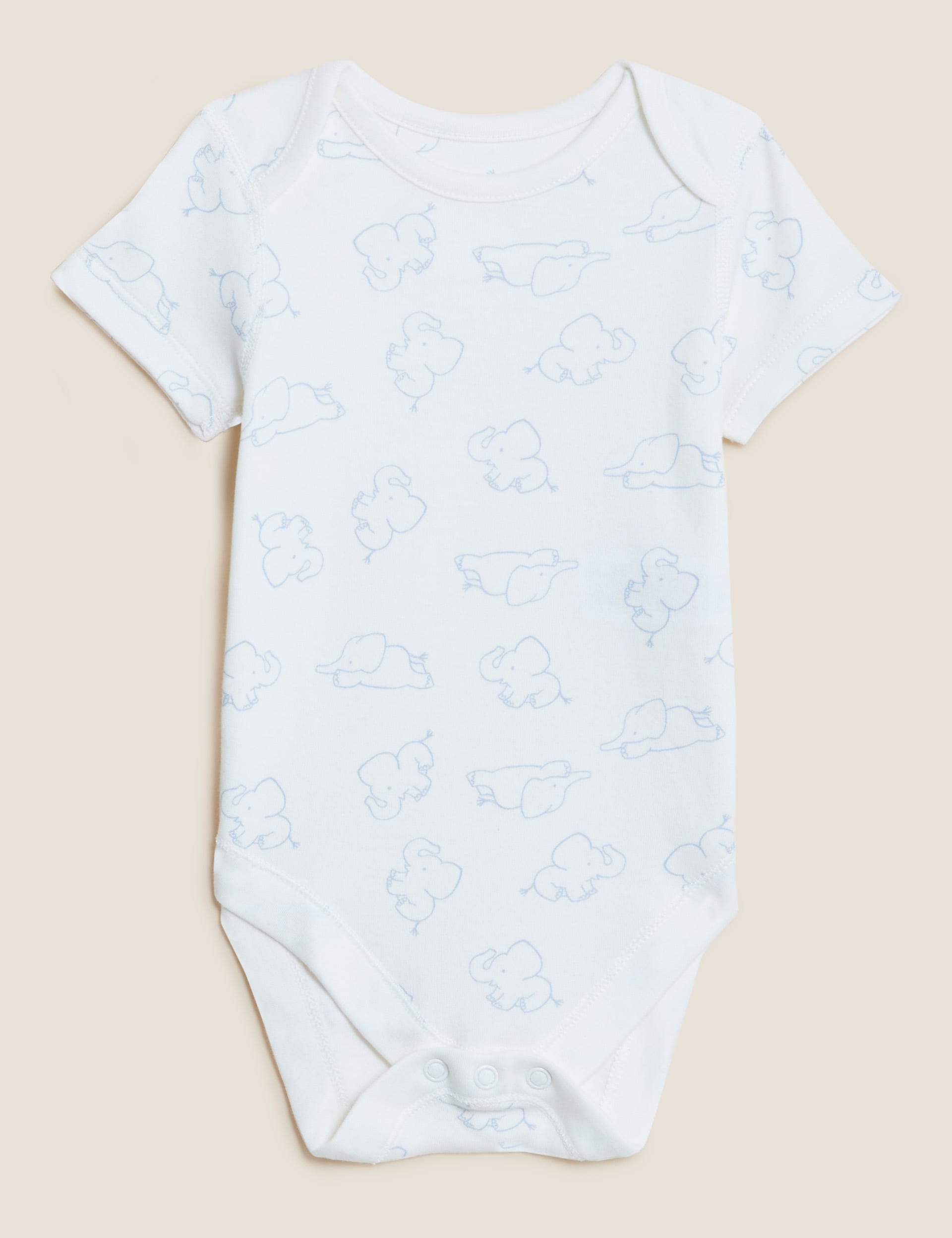 M&S Collection Boys 7pk Pure Cotton Bodysuits (5lbs-3 Yrs) - 2-3Y - Blue Mix, Blue Mix