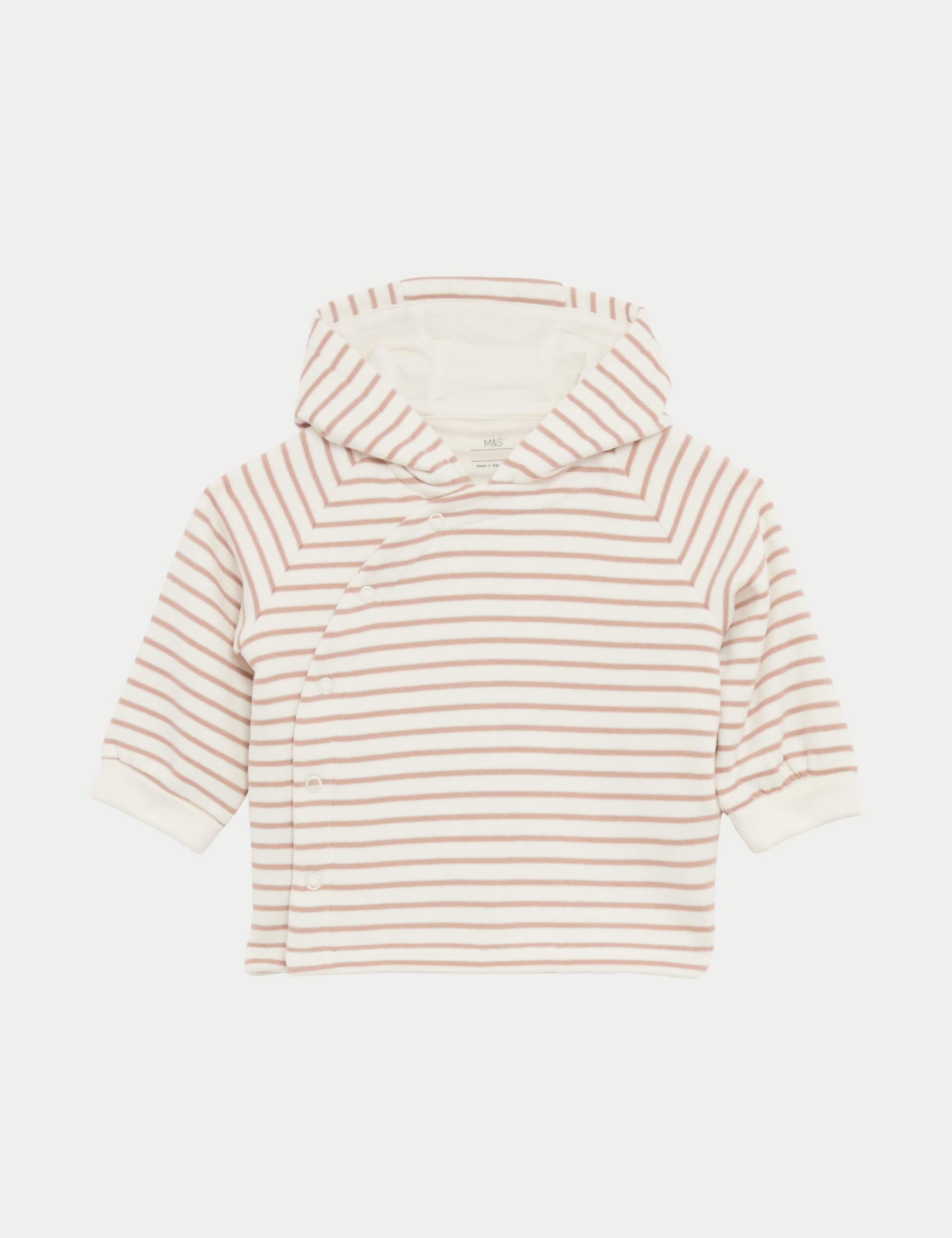 M&S Collection 3pc Cotton Rich Stripe Outfit (0-12 Mths) - 0-3 M - Latte, Latte