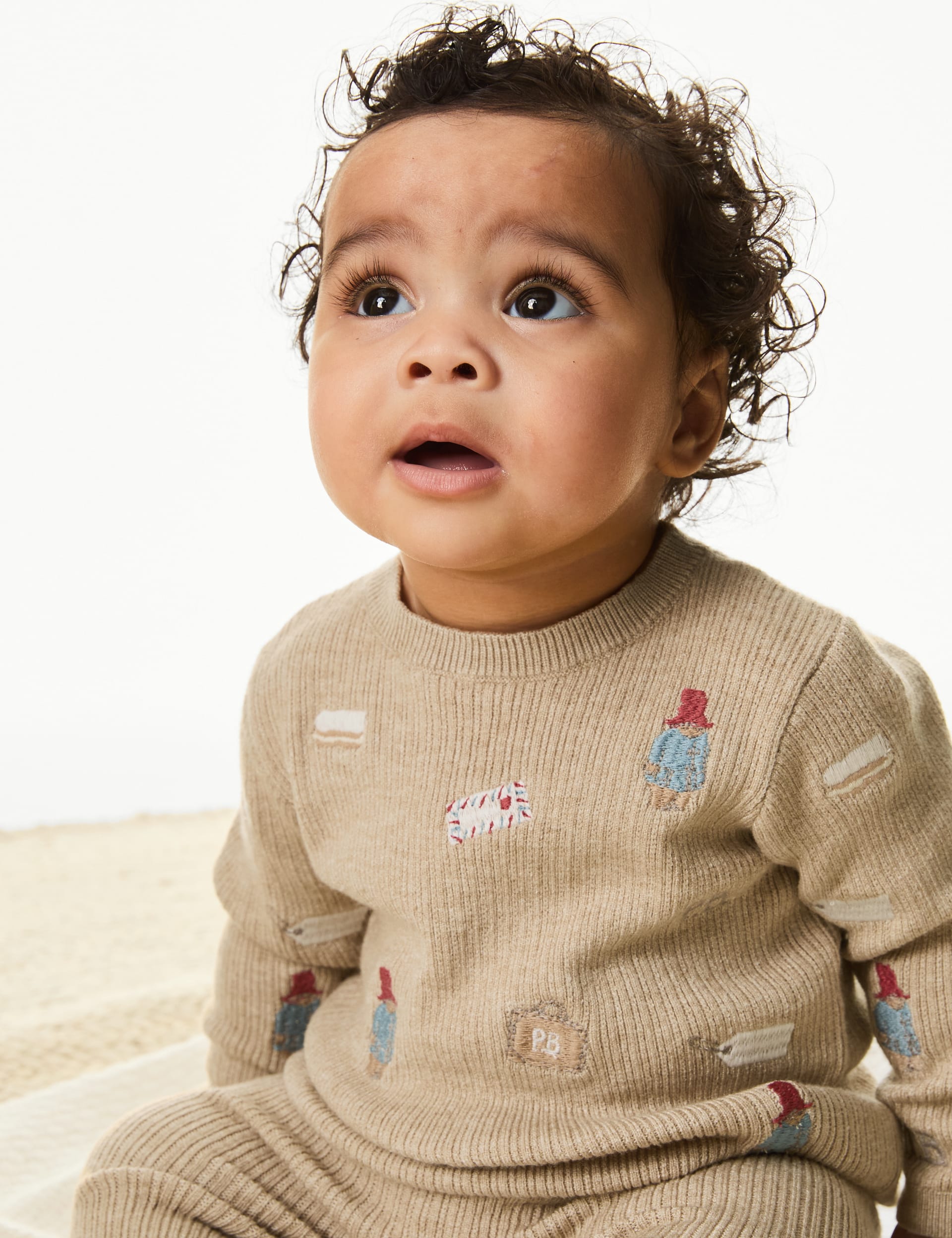 M&S Collection 2pc Paddington Knitted Outfit (7lbs-1 Yrs) - 6-9 M - Brown Mix, Brown Mix