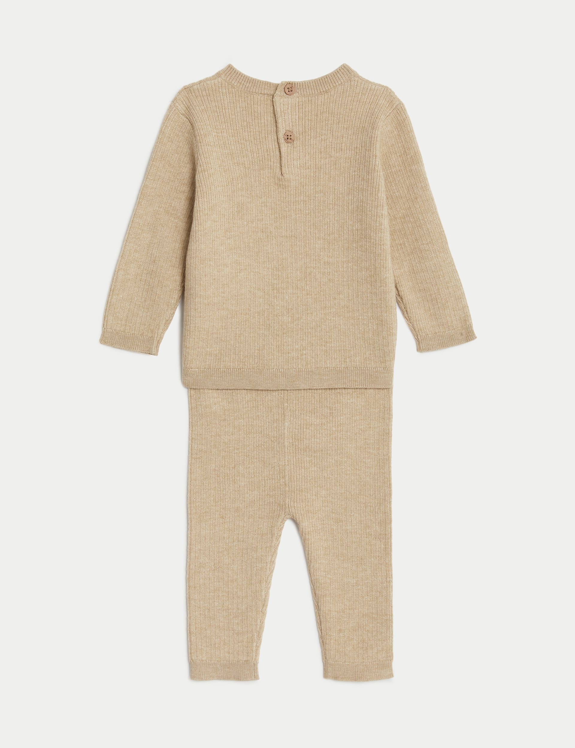 M&S Collection 2pc Paddington Knitted Outfit (7lbs-1 Yrs) - 6-9 M - Brown Mix, Brown Mix