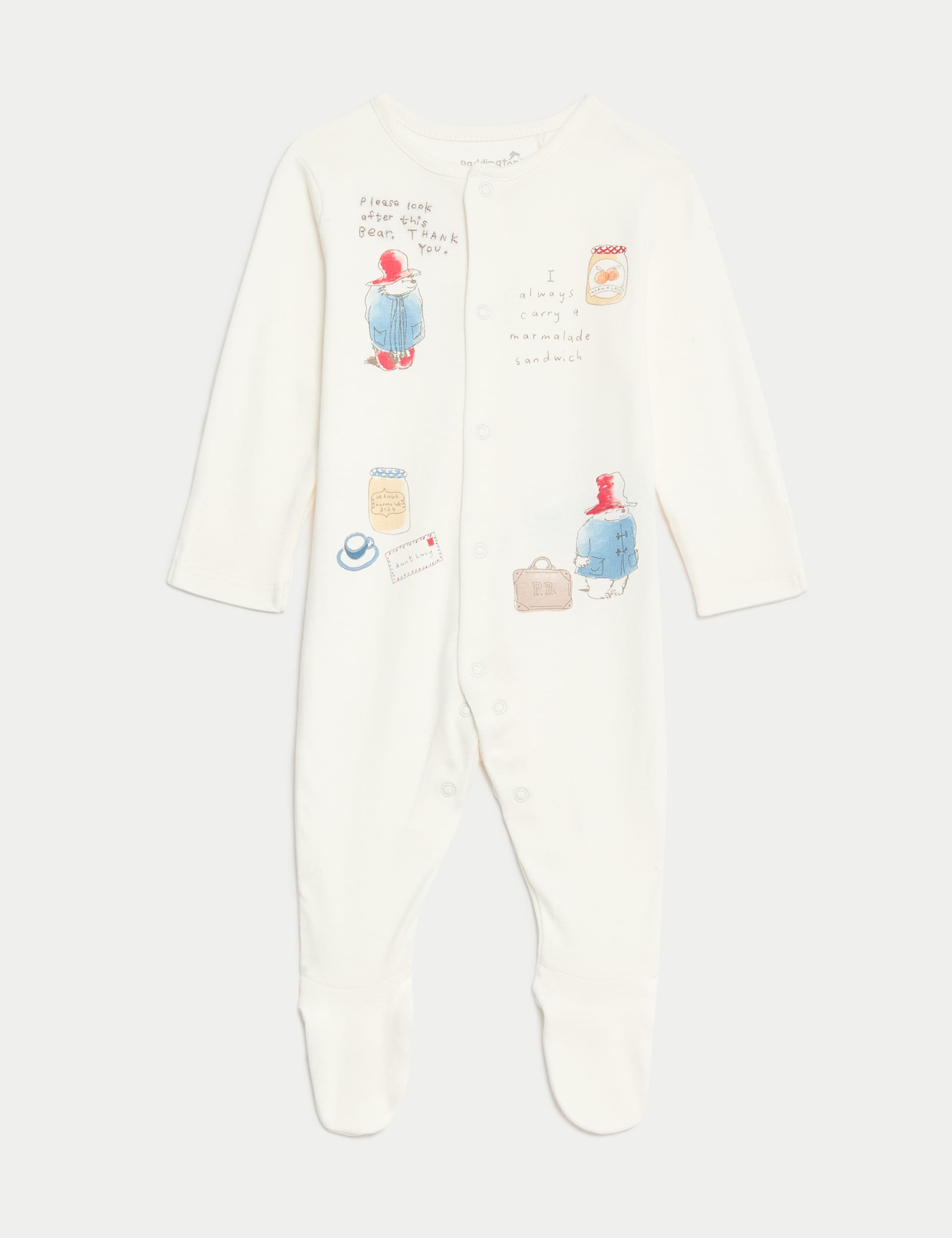 M&S Collection 4pc Pure Cotton Paddington Starter Set (7lbs-1 Yrs) - 0-3 M - Cream Mix, Cream Mix