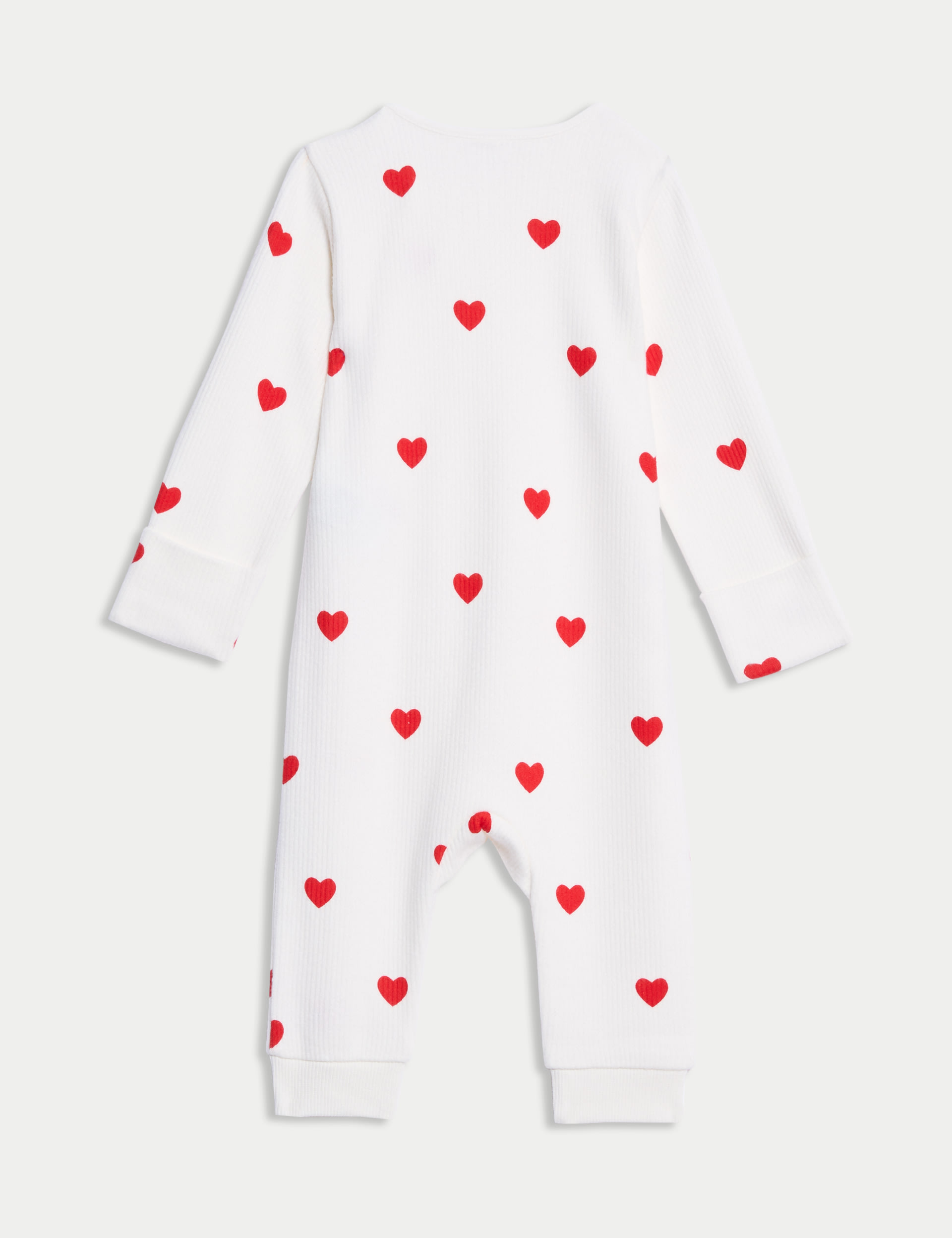 M&S Collection Pure Cotton Heart Zip Sleepsuit (6lbs-3 Yrs) - 6-9 M - Red Mix, Red Mix