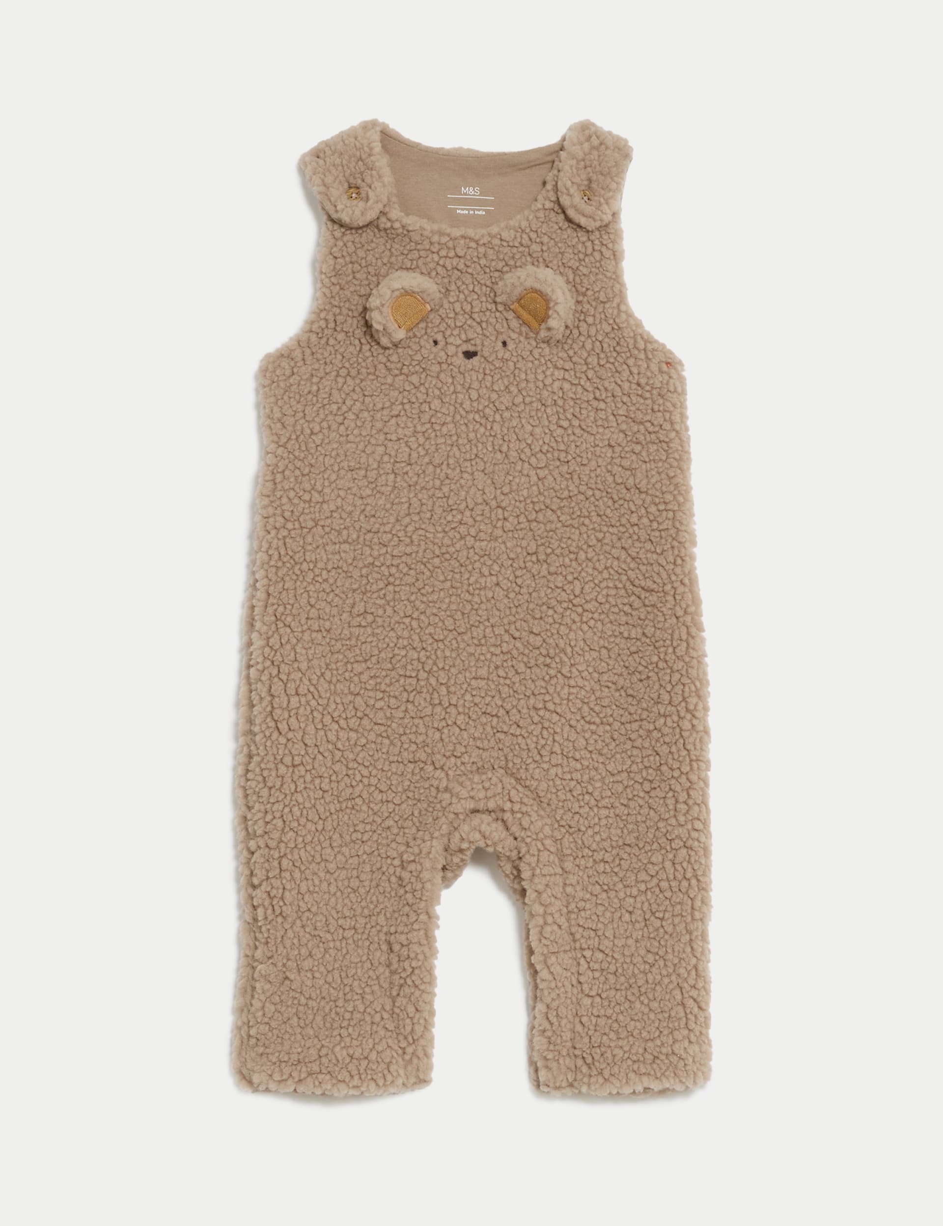 M&S Collection 2pc Borg Teddy Outfit (7lbs - 1 Yrs) - 3-6 M - Mink Mix, Mink Mix