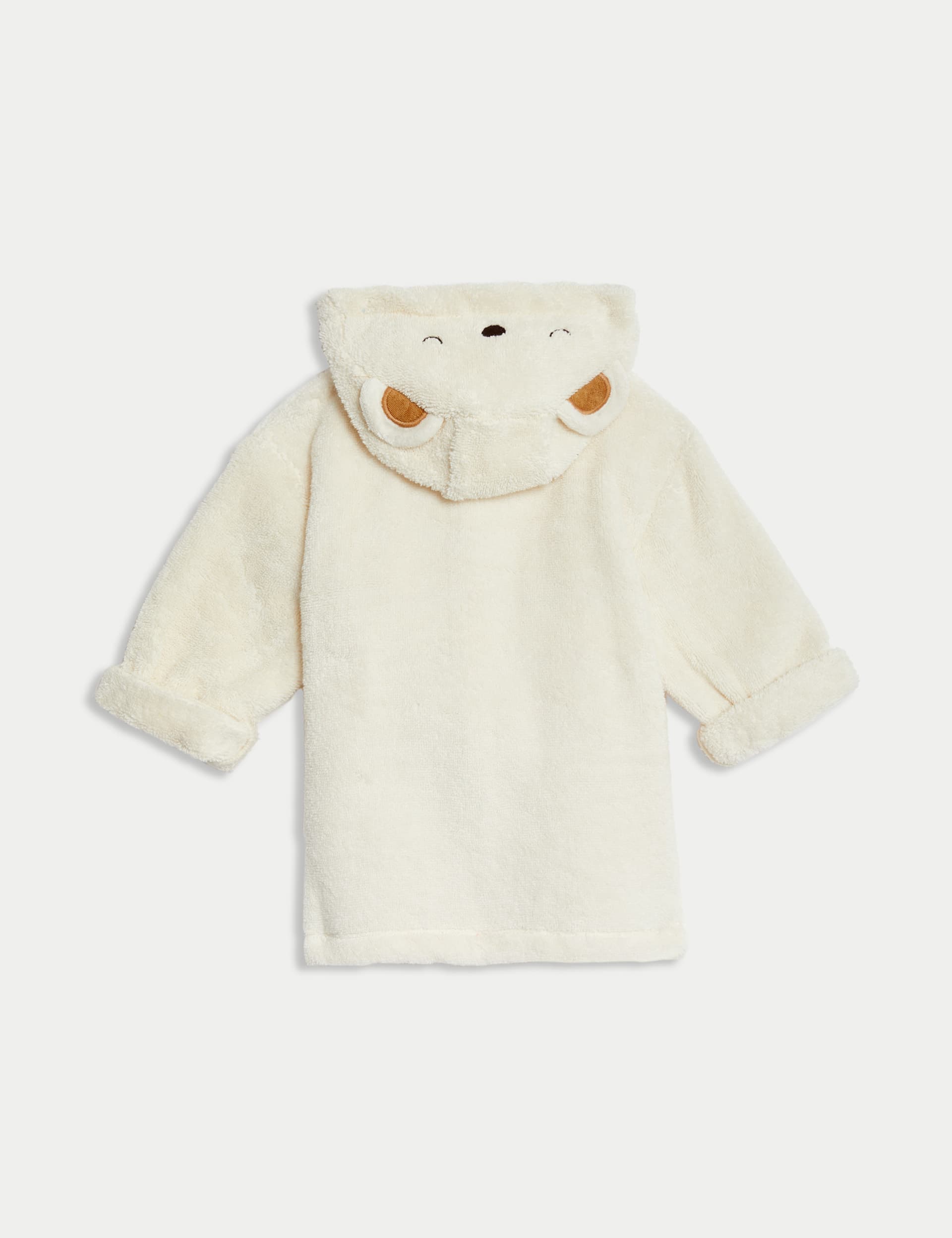 M&S Collection Pure Cotton Towelling Hooded Robe (0-3 Yrs) - 18-36 - Cream Mix, Cream Mix,Camel,Yell