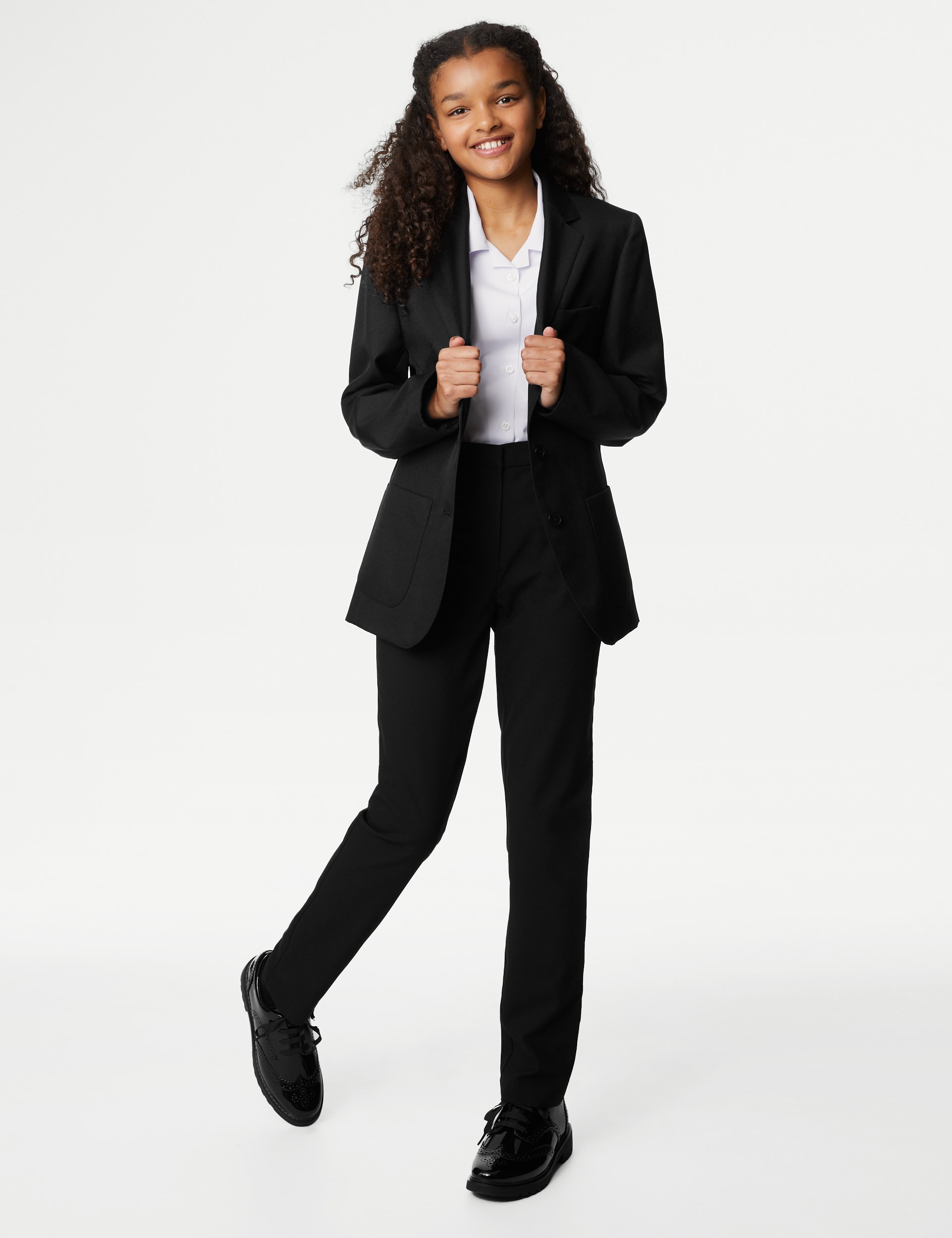 M&S Collection Girls SchoolGirlss' Regular Fit Blazer (3-16 Yrs) - 10yREG - Black, Black