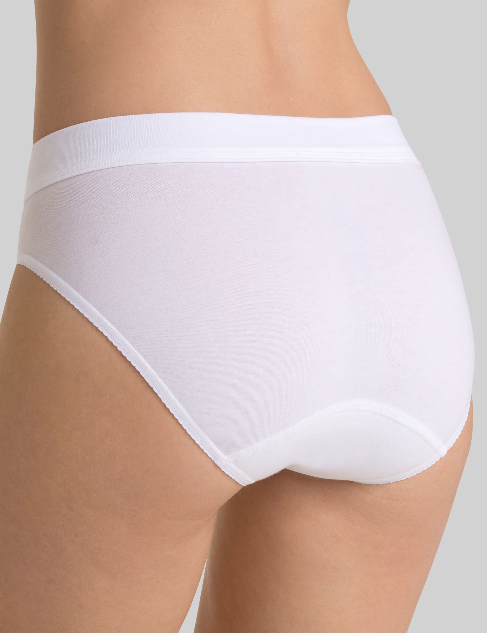 Sloggi Women's Double Comfort Cotton Rich Tai Briefs - 14 - White, White,Black