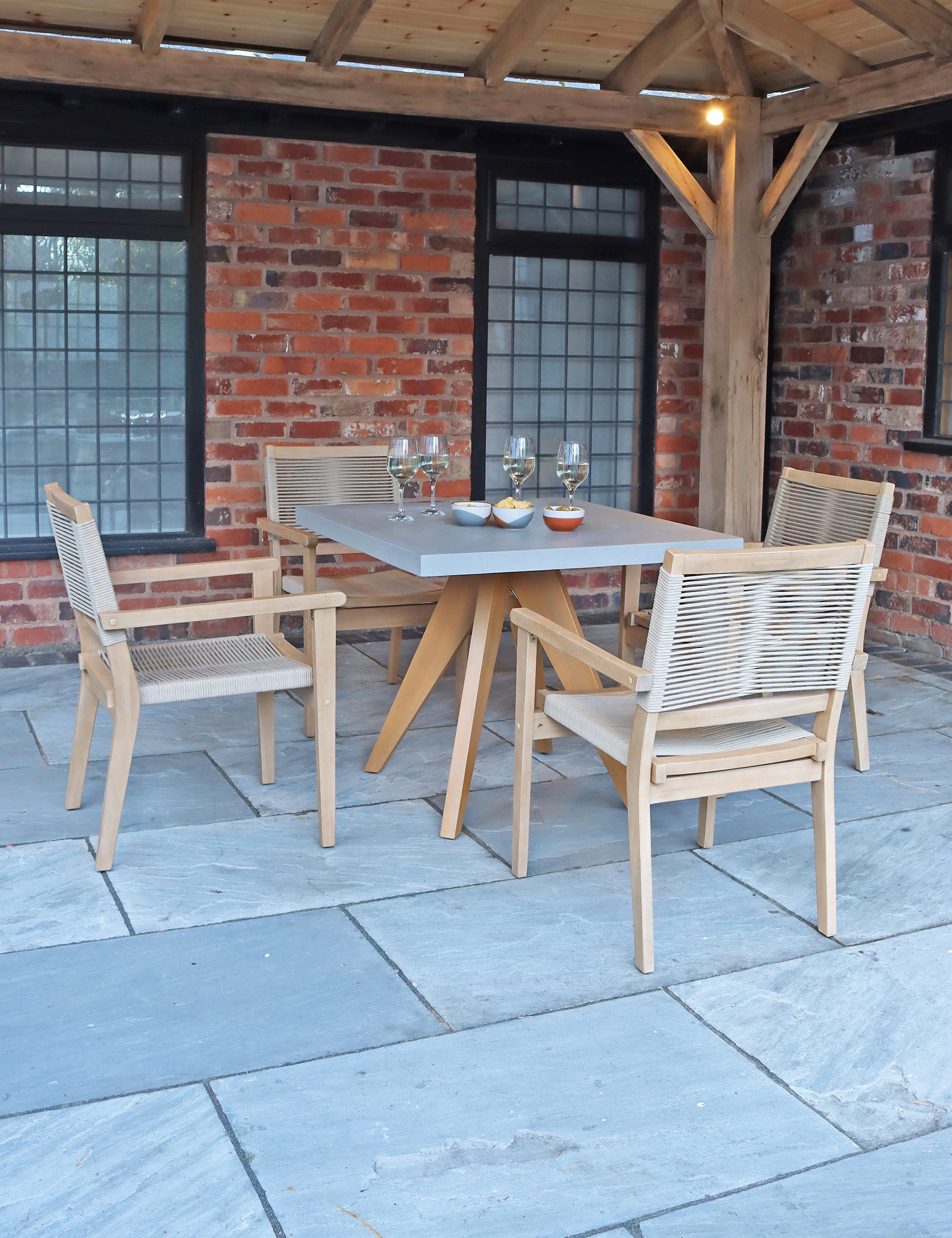 Royalcraft Luna 4 Seater Garden Table & Chairs - Natural, Natural