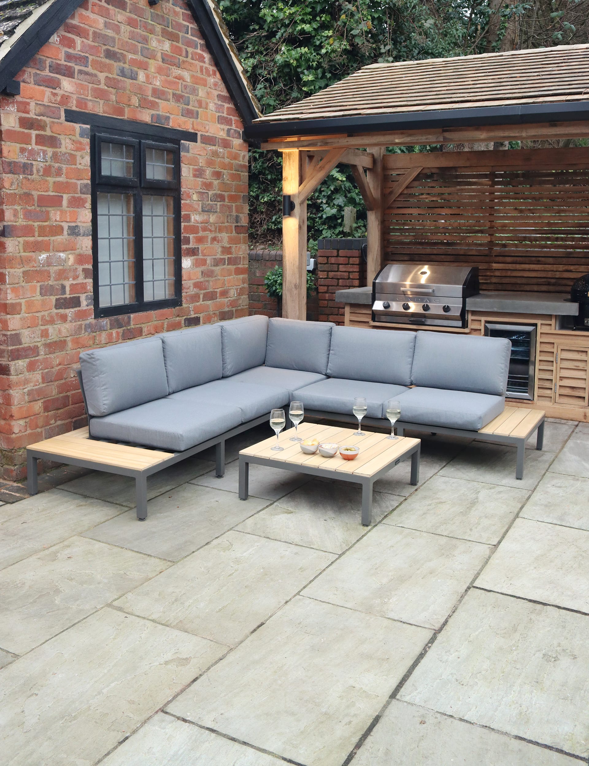 Royalcraft Aspen 5 Seater Garden Corner Lounge Set - Grey, Grey