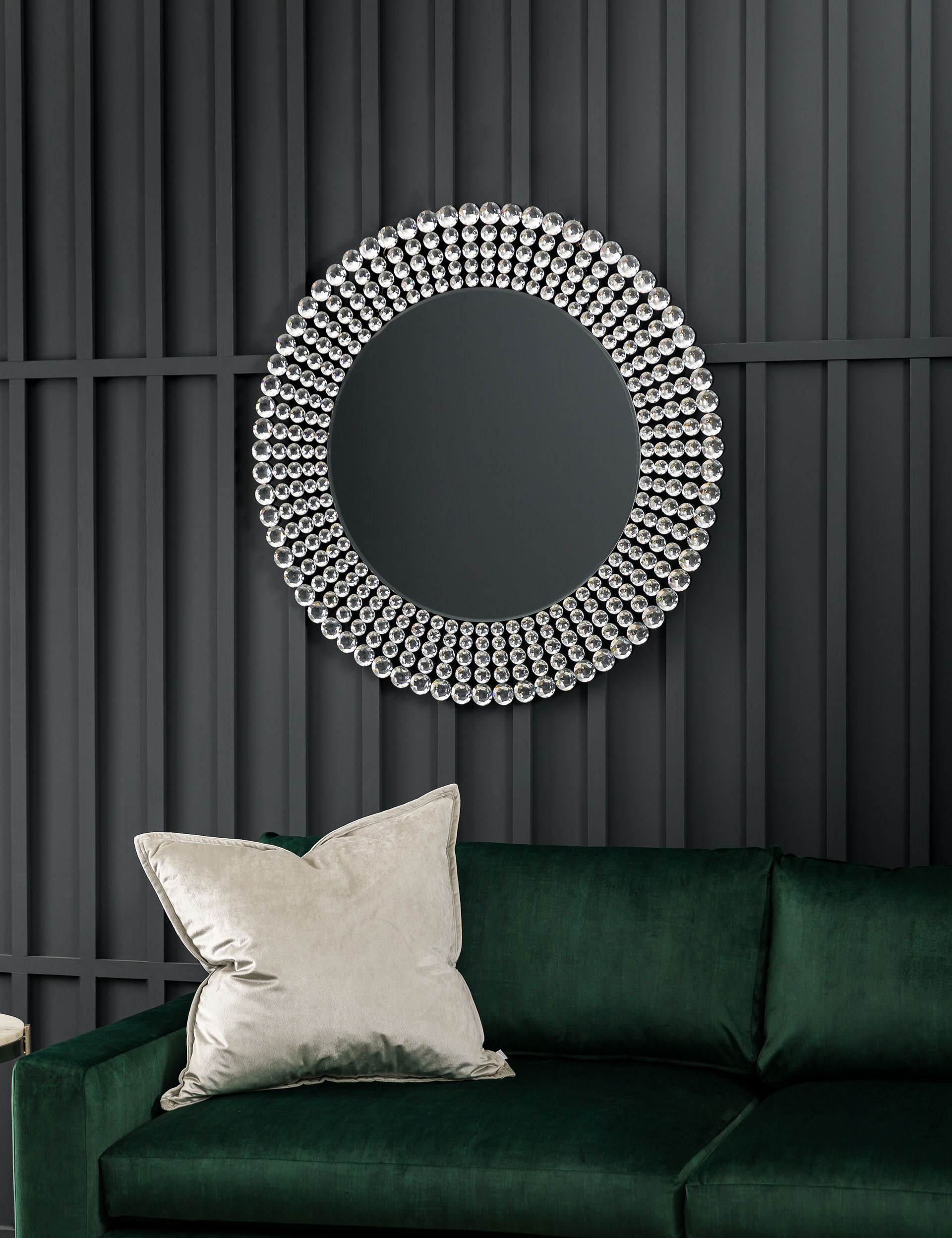 Gallery Direct Sharrington Large Round Wall Mirror - Silver, Silver