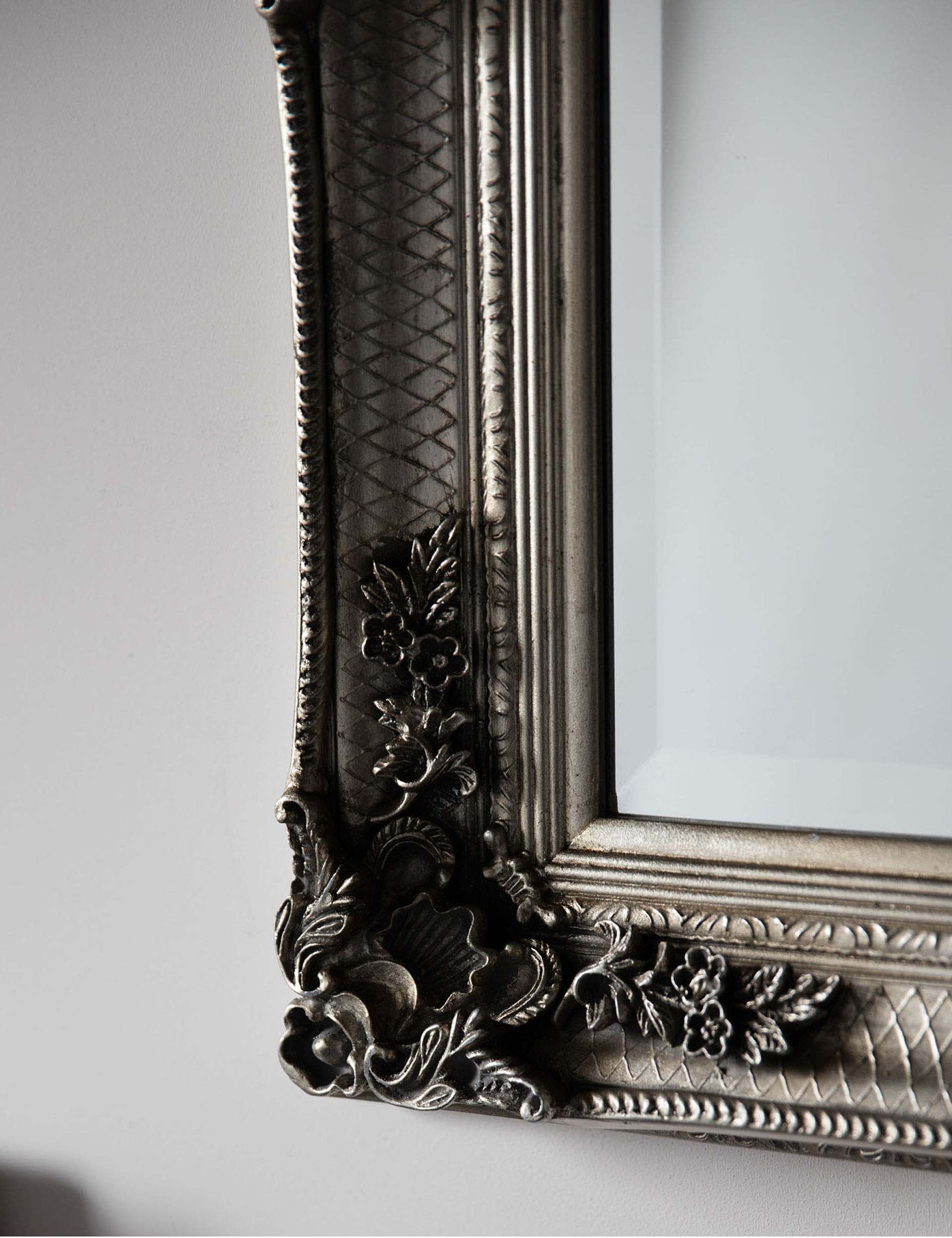 Gallery Direct Abbey Extra Large Rectangular Wall Mirror - Silver, Silver