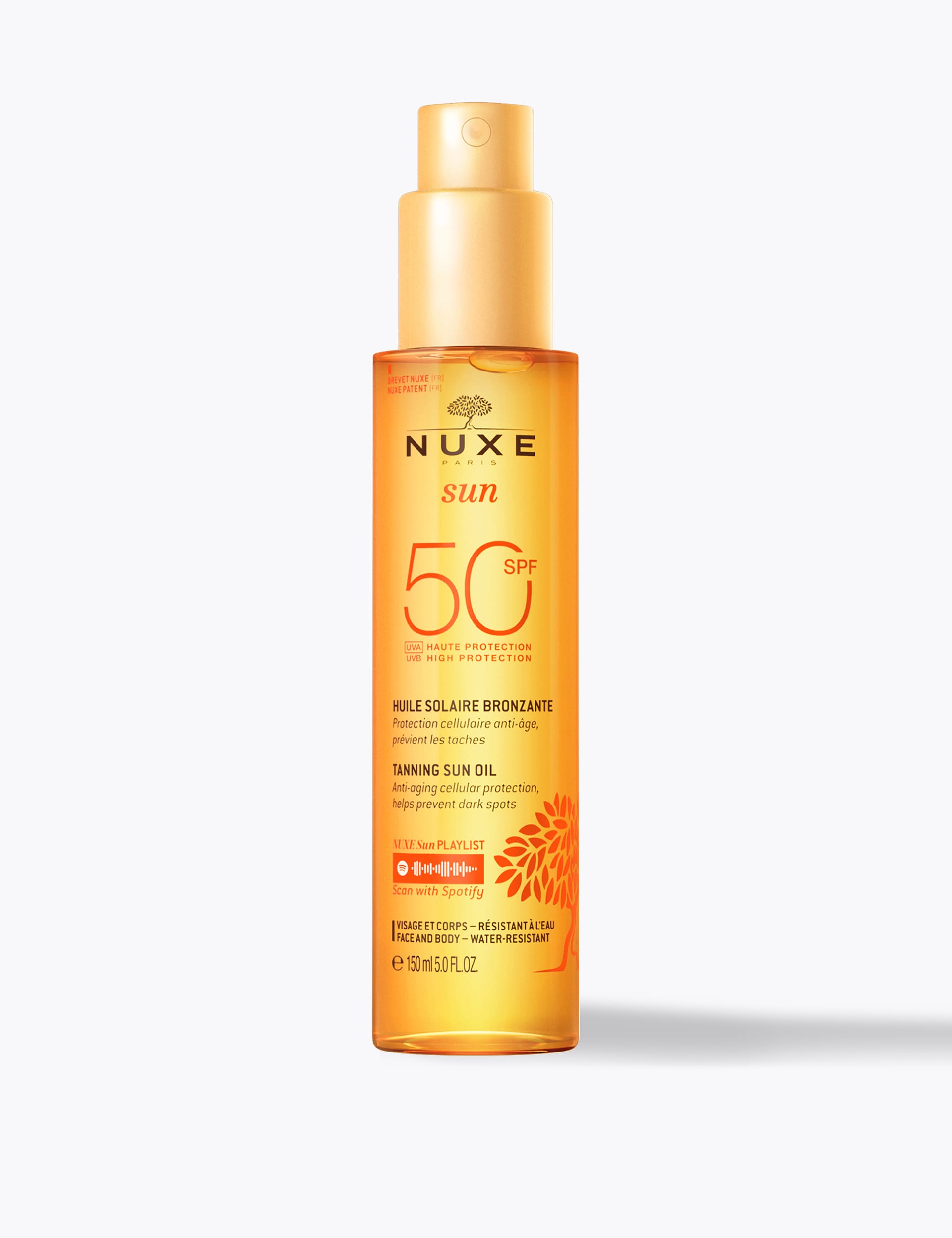 Nuxe Women's Tanning Sun Oil SPF50 High Protection Face & Body 150ml