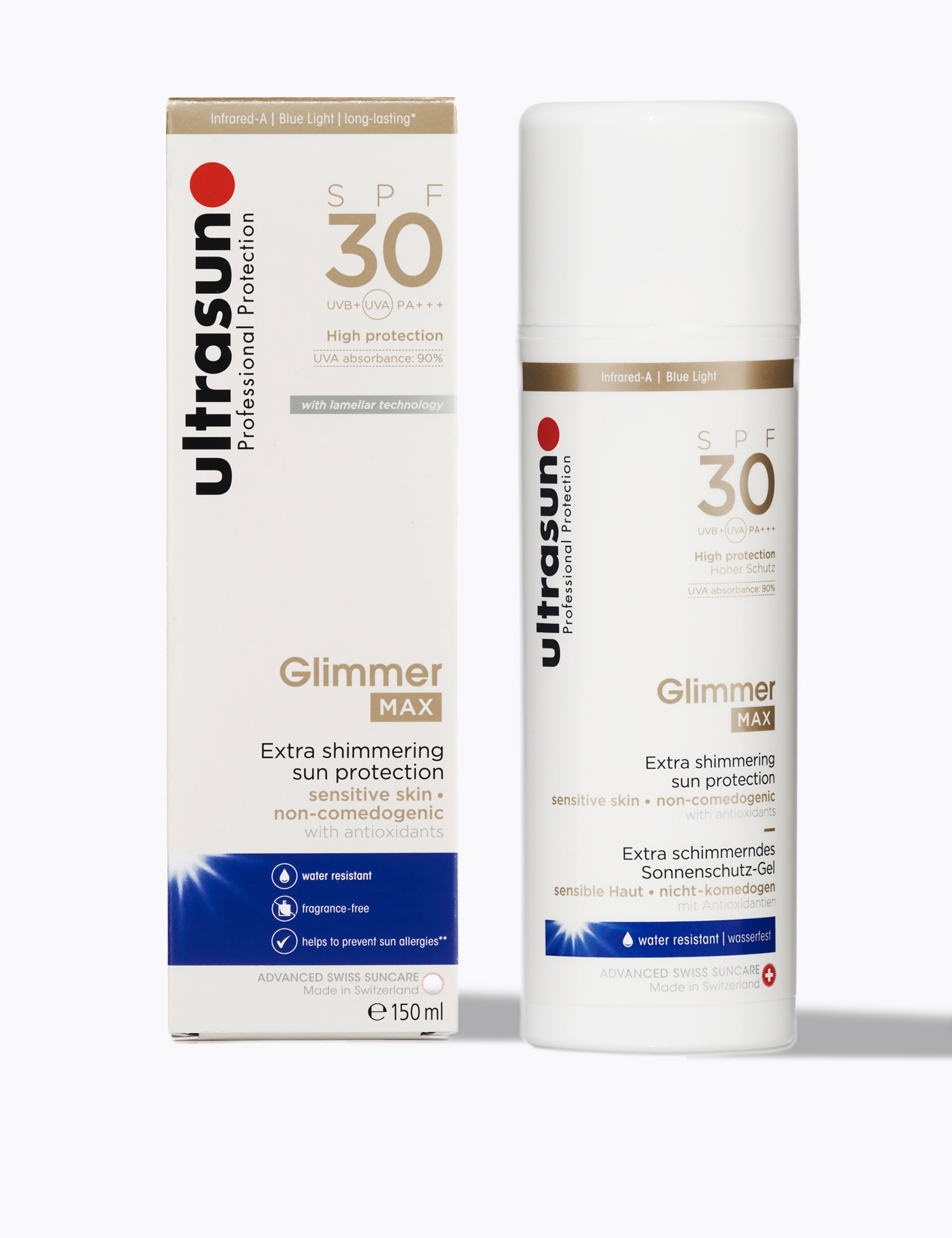 Ultrasun Glimmer Max Cream SPF 30 150ml