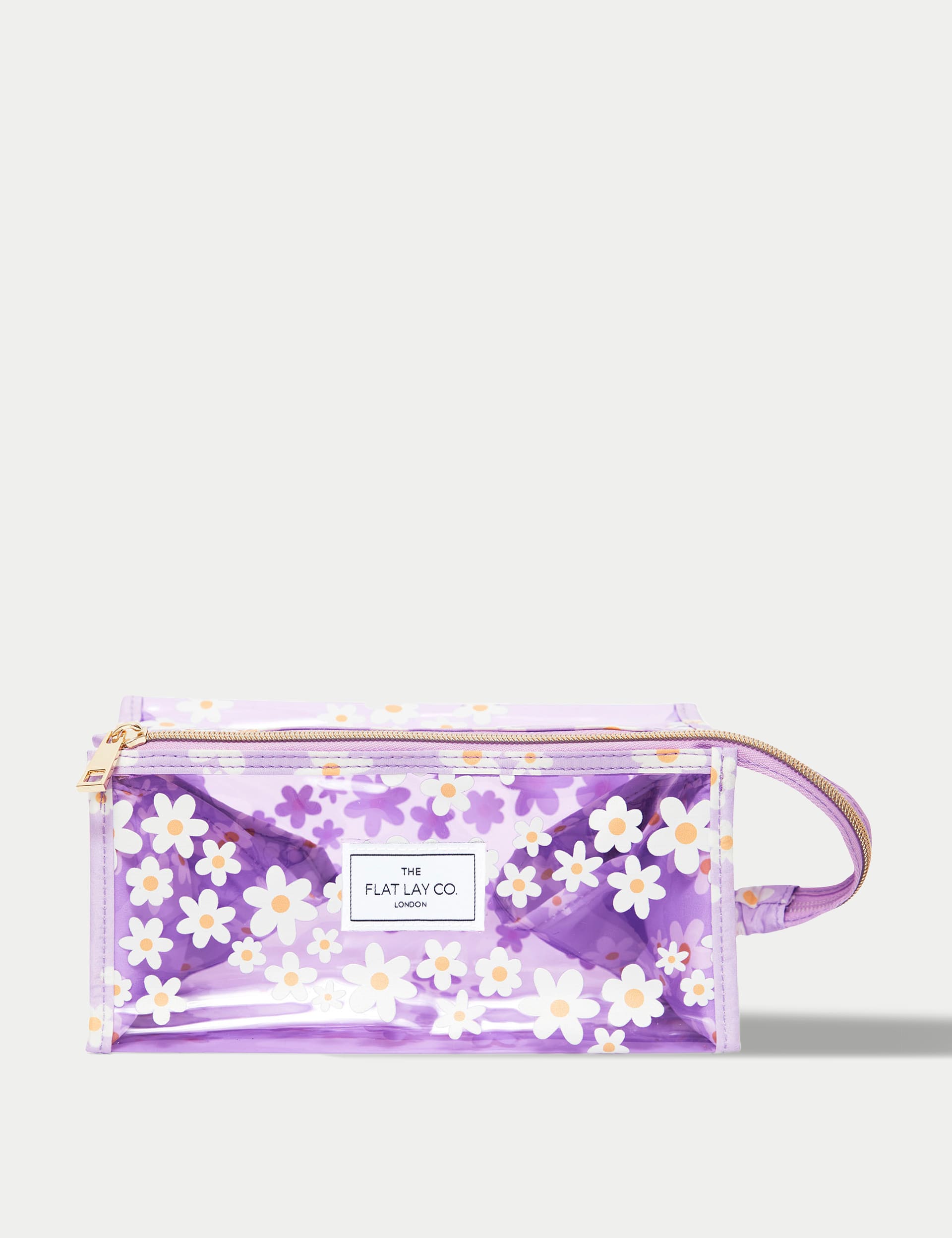 The Flat Lay Co. Women's Makeup Jelly Box Bag in Lilac Daisy