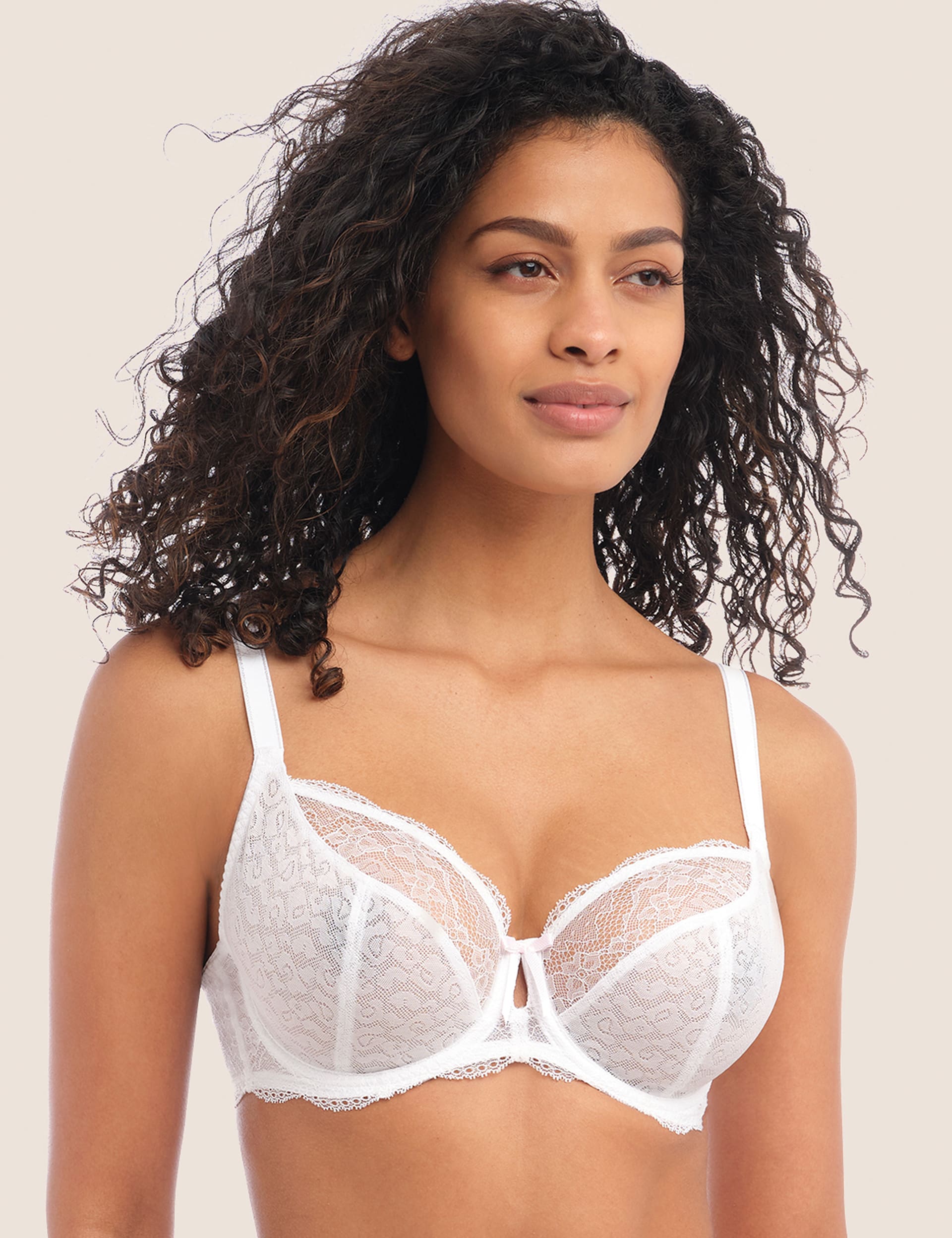 Freya Women's Fancies Wired Plunge Bra C-G - 30G - White, Black,White