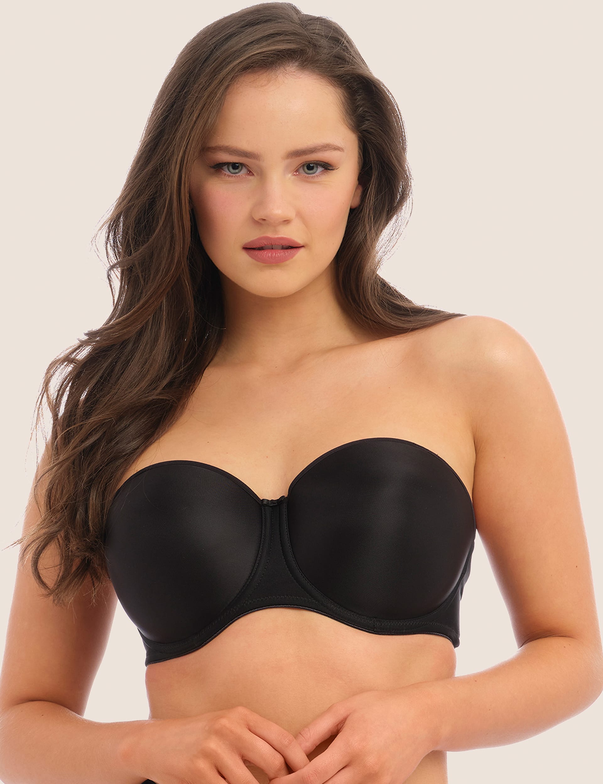 Fantasie Women's Smoothing Wired Moulded Strapless Bra C-G - 36E - Nude, Black,Nude