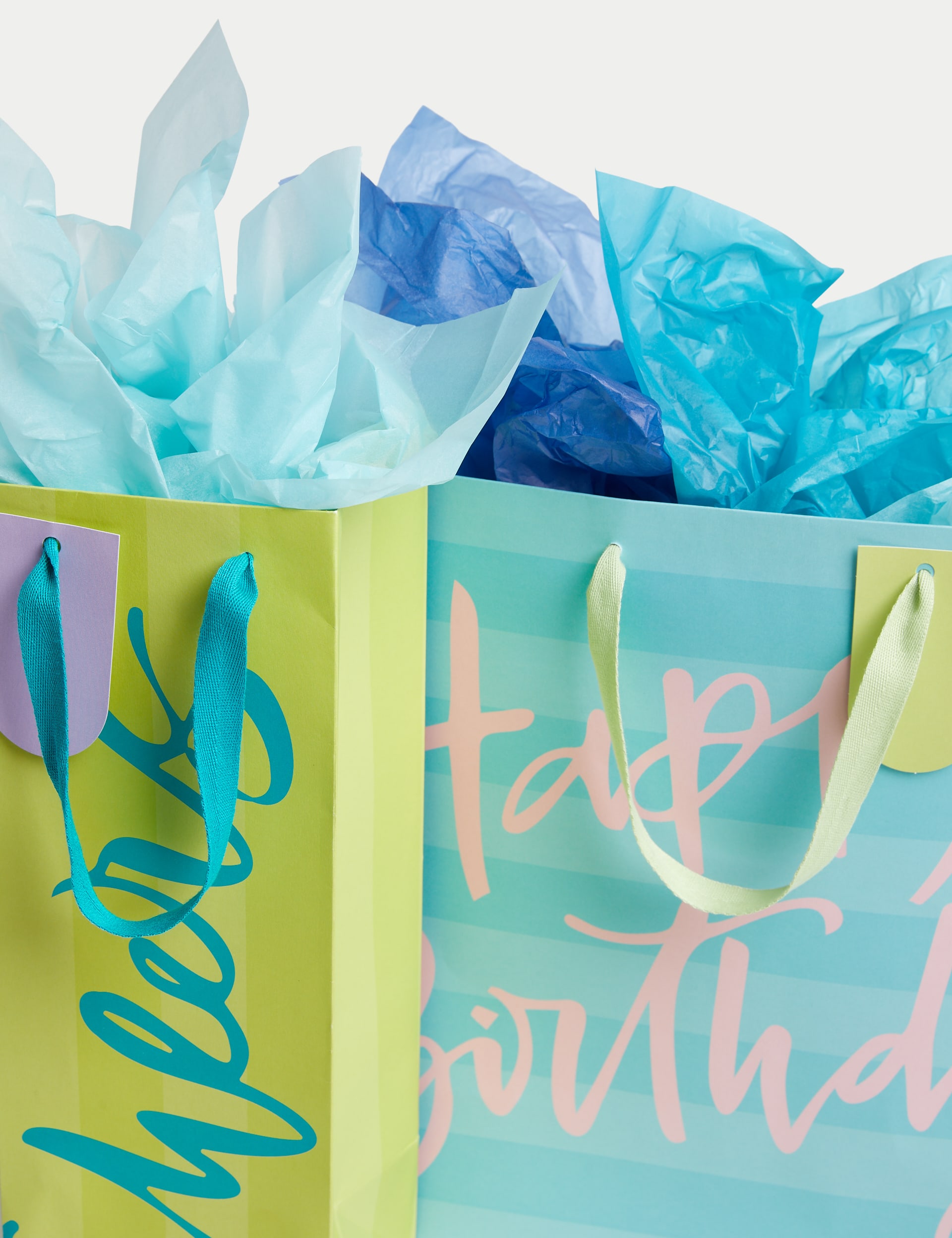 M&S Green & Blue Gift Wrap Set With Birthday Card, Gift Bags & Tissue