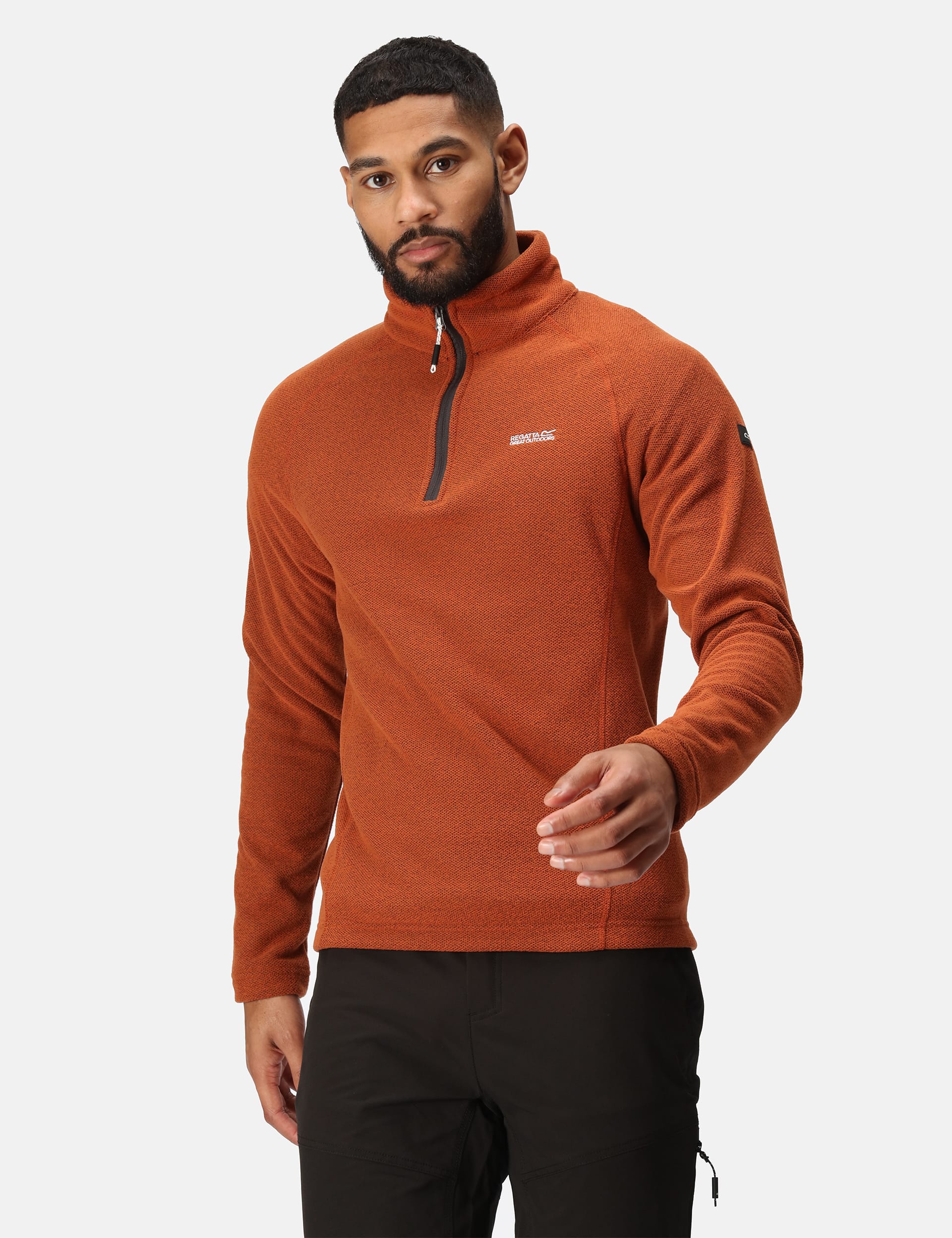 Regatta Men's Kenger Half Zip Fleece - XXXL - Orange, Blue,Black,Orange