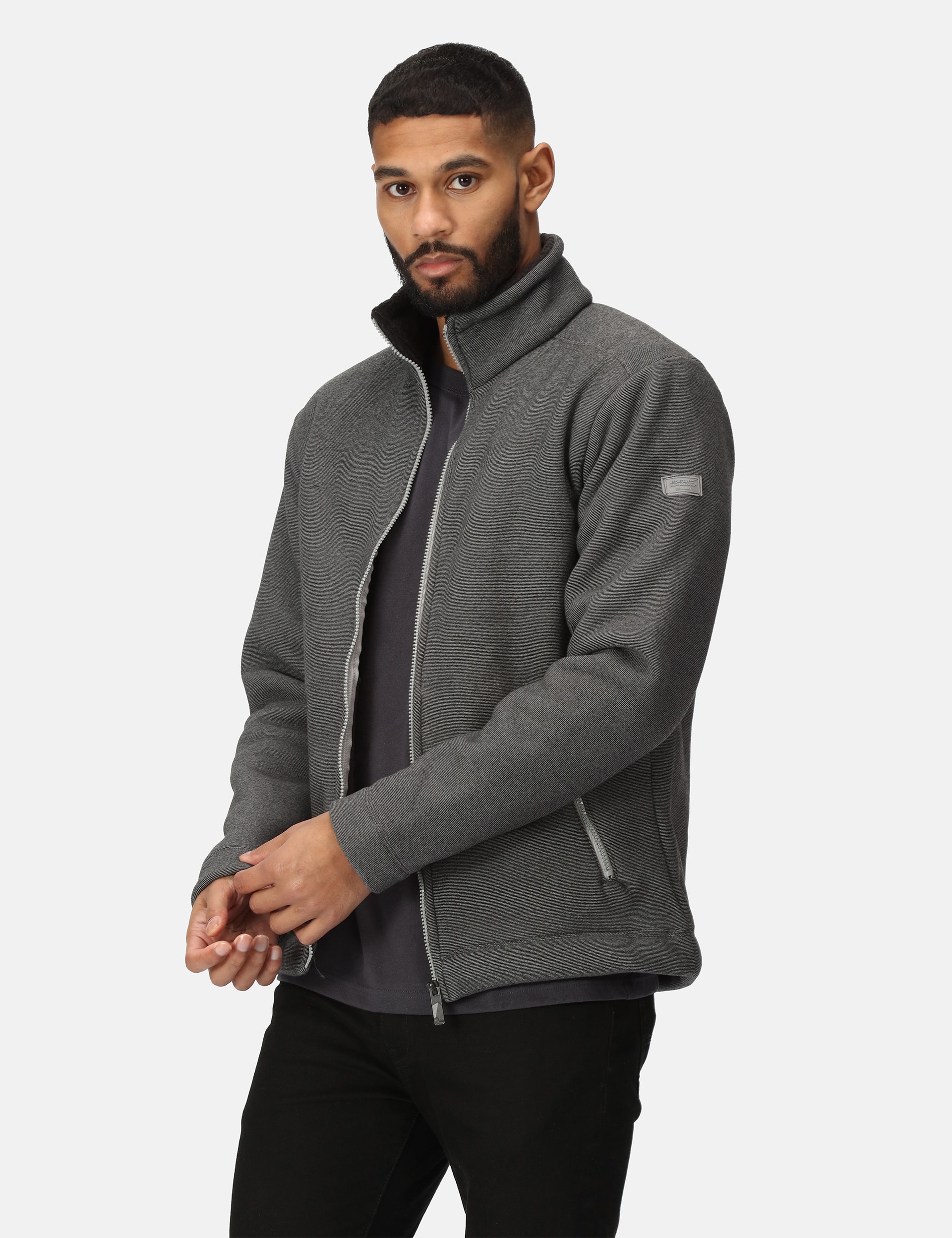 Regatta Men's Garrian II Zip Up Fleece - S - Grey, Grey,Dark Blue