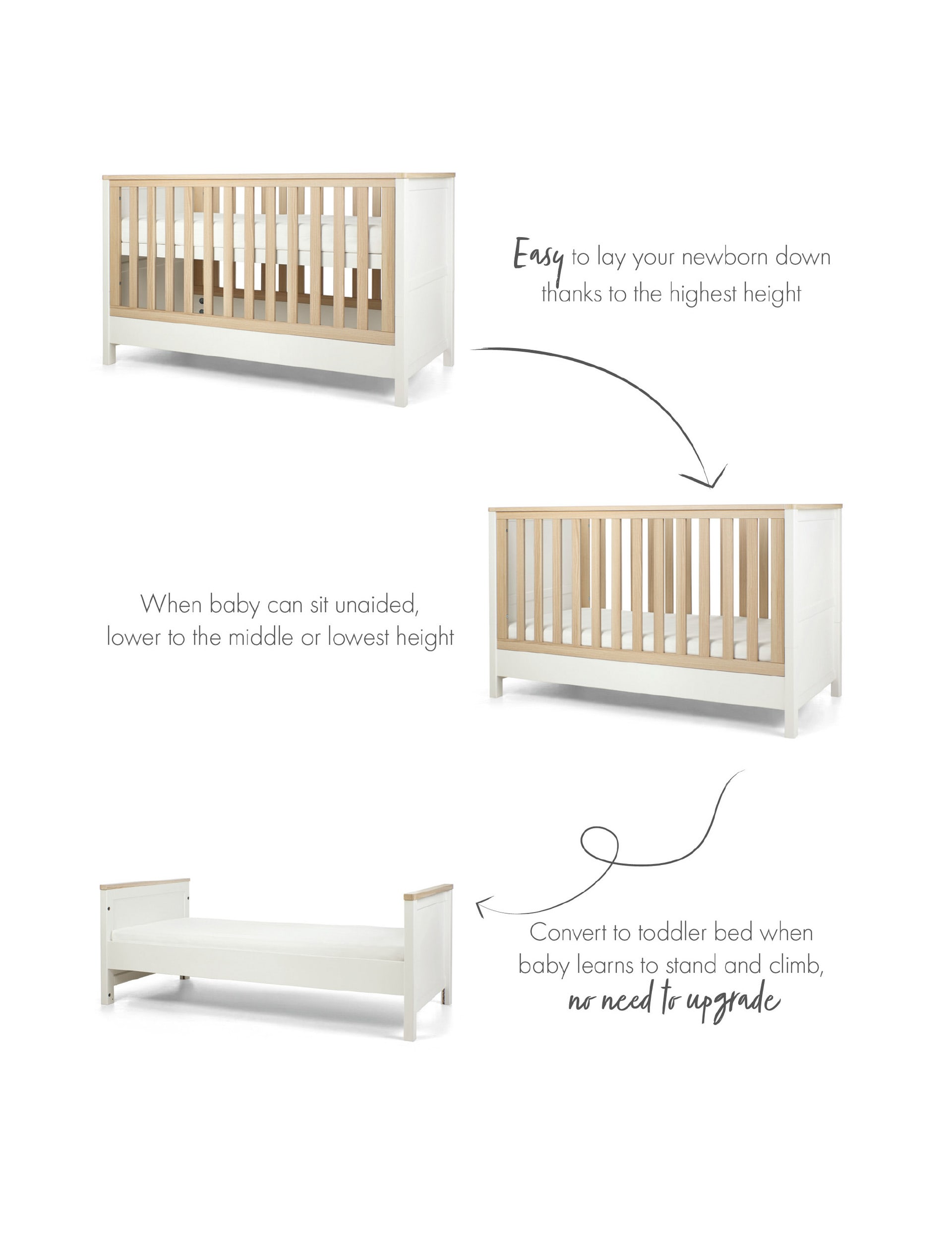 Mamas & Papas Harwell Cotbed - White, White