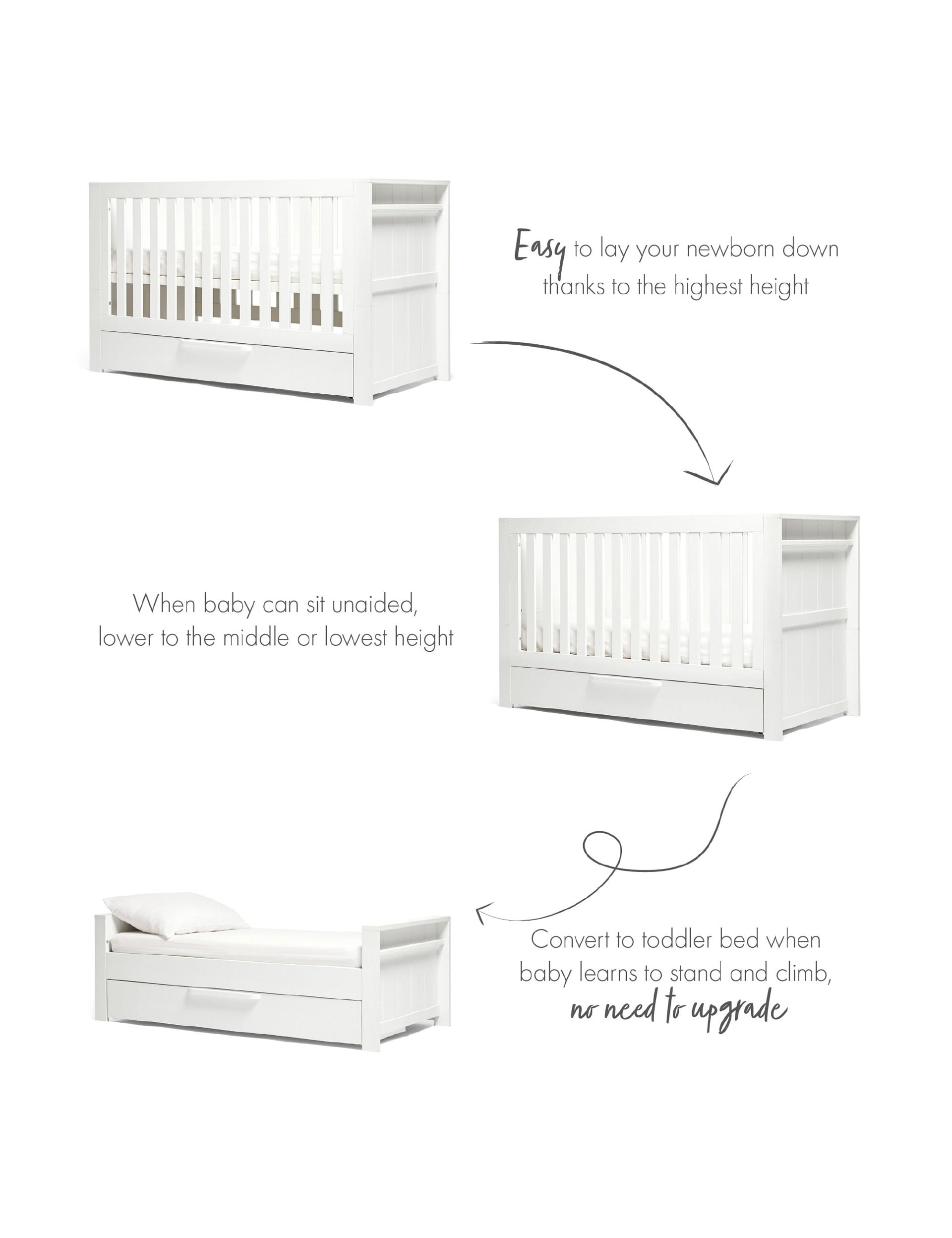 Mamas & Papas Franklin Cot Bed - White, White