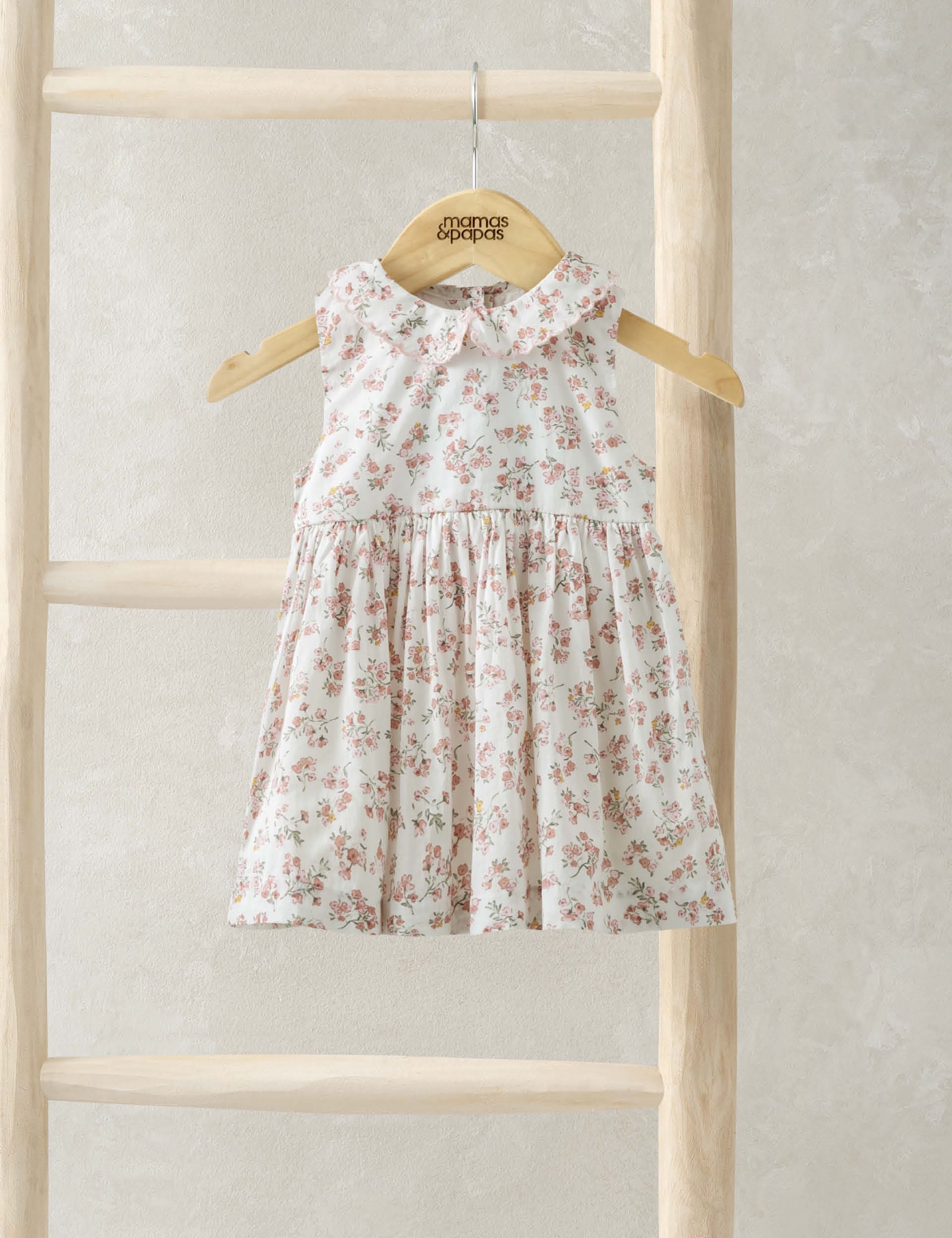 Mamas & Papas Girls Pure Cotton Wildflower Dress (0-3 Yrs) - 3-6 M - Multi, Multi