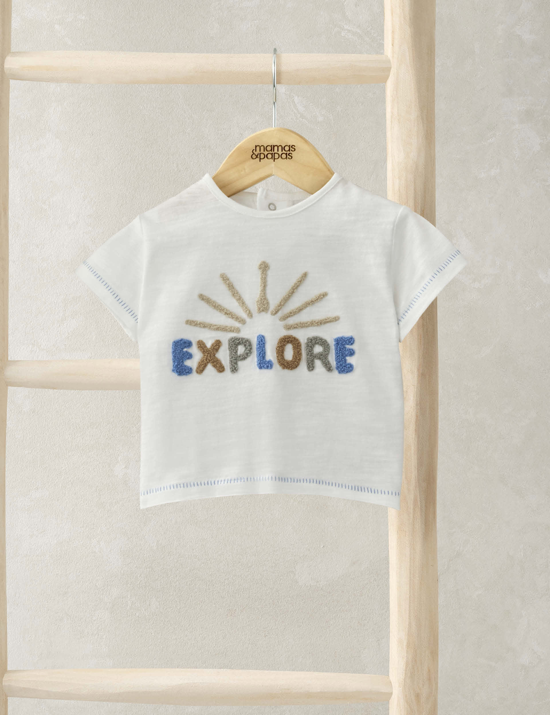 Mamas & Papas Boys Pure Cotton Explore T-Shirt (0-3 Yrs) - 12-18 - Multi, Multi