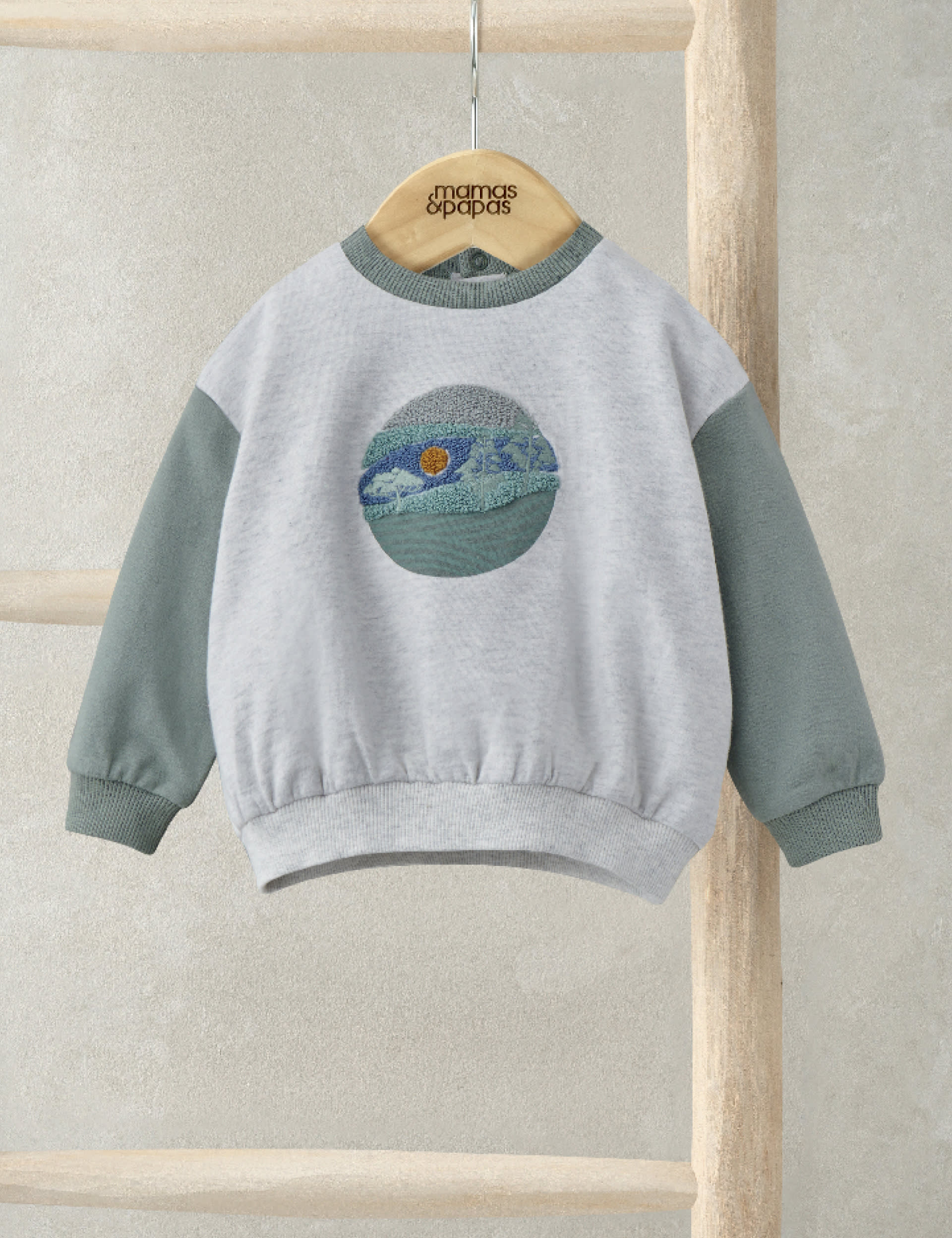 Mamas & Papas Boys Pure Cotton Embroidered Sweatshirt (0-3 Yrs) - 0-3 M - Multi, Multi