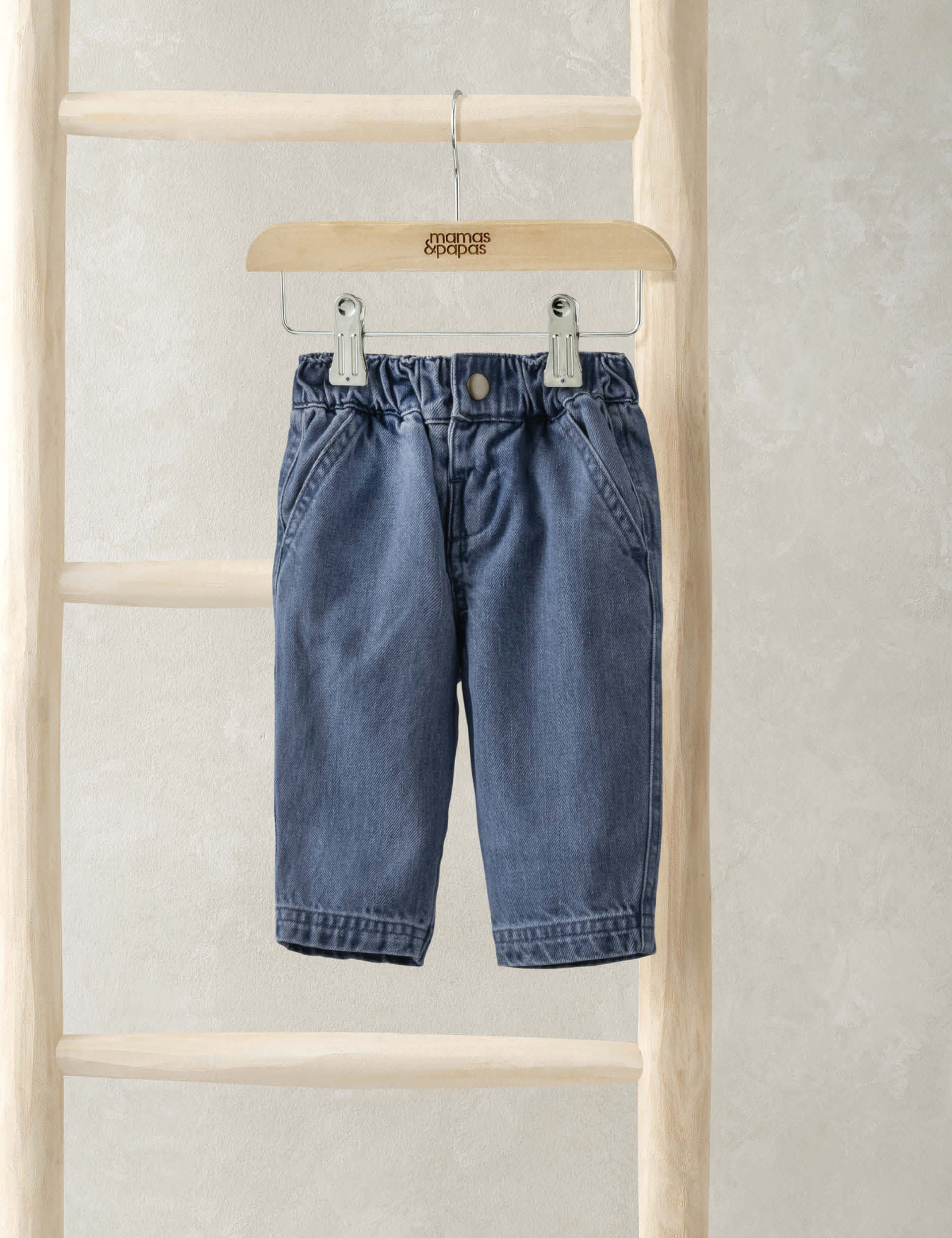 Mamas & Papas Boys Pure Cotton Elasticated Waist Jeans (0-3 Yrs) - 2-3Y - Blue, Blue