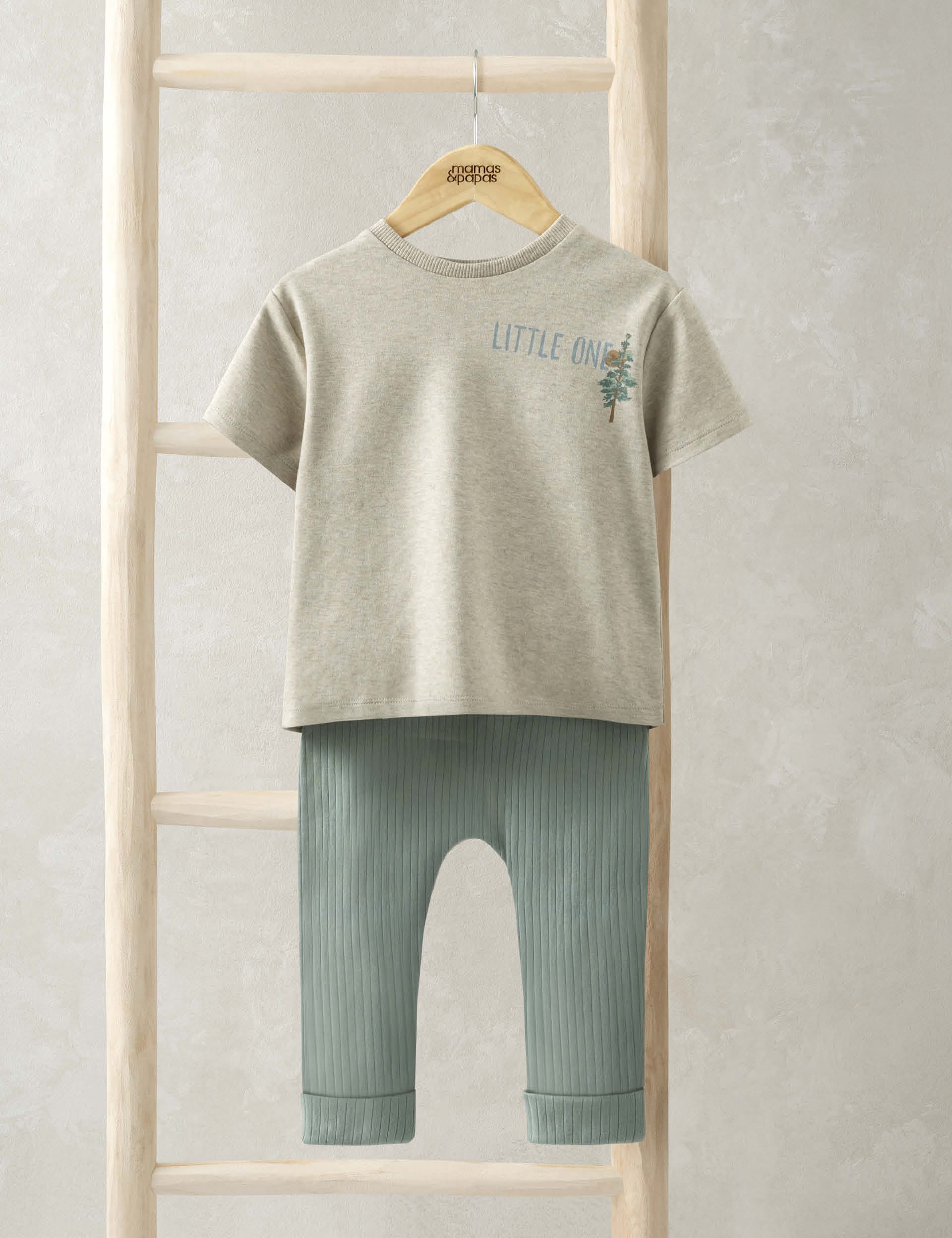 Mamas & Papas Boys 2pc Pure Cotton T-Shirt & Leggings Outfit (0-3 Yrs) - 3-6 M - Multi, Multi