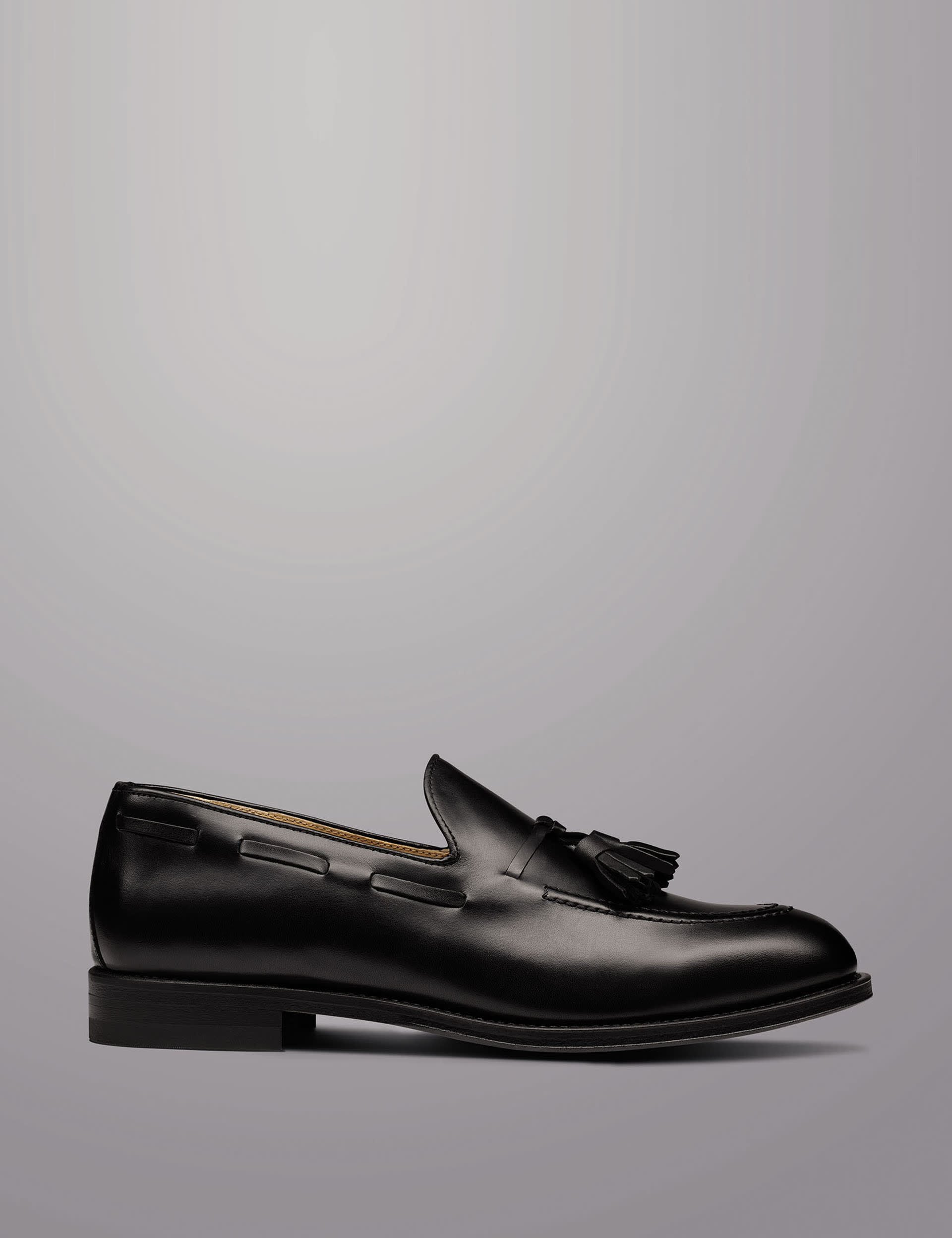 Charles Tyrwhitt Men's Leather Slip-On Loafers - 10 - Black, Black