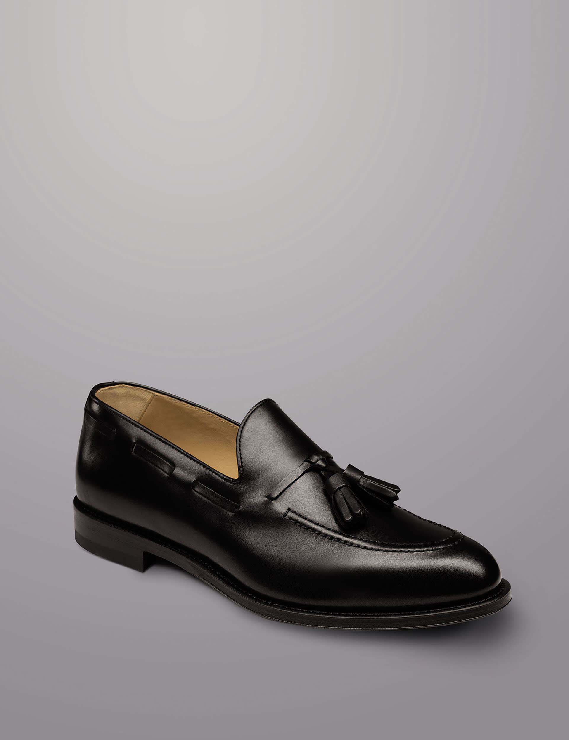 Charles Tyrwhitt Men's Leather Slip-On Loafers - 10 - Black, Black