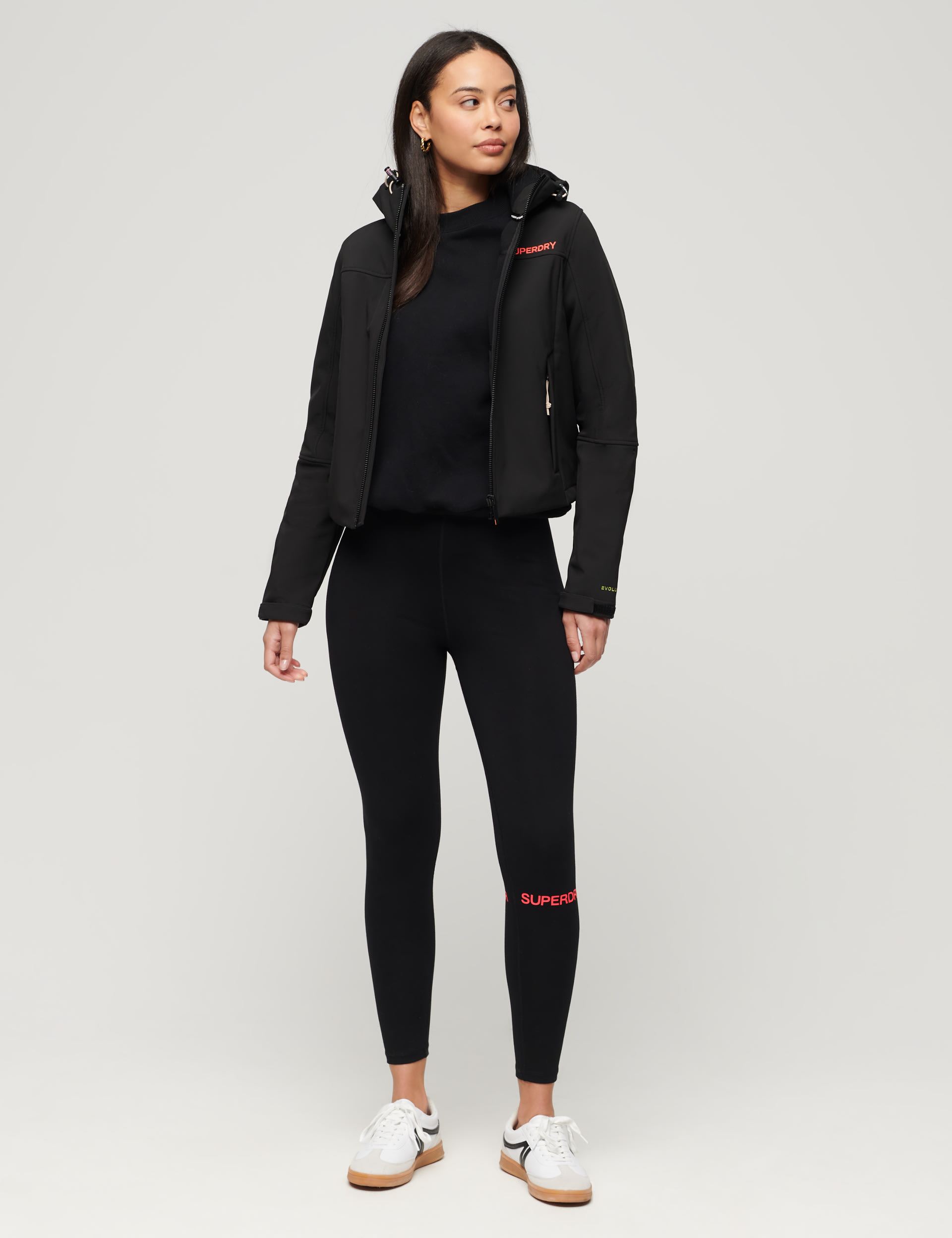 Superdry Women's Hooded Sports Jacket - 6 - Black, Black