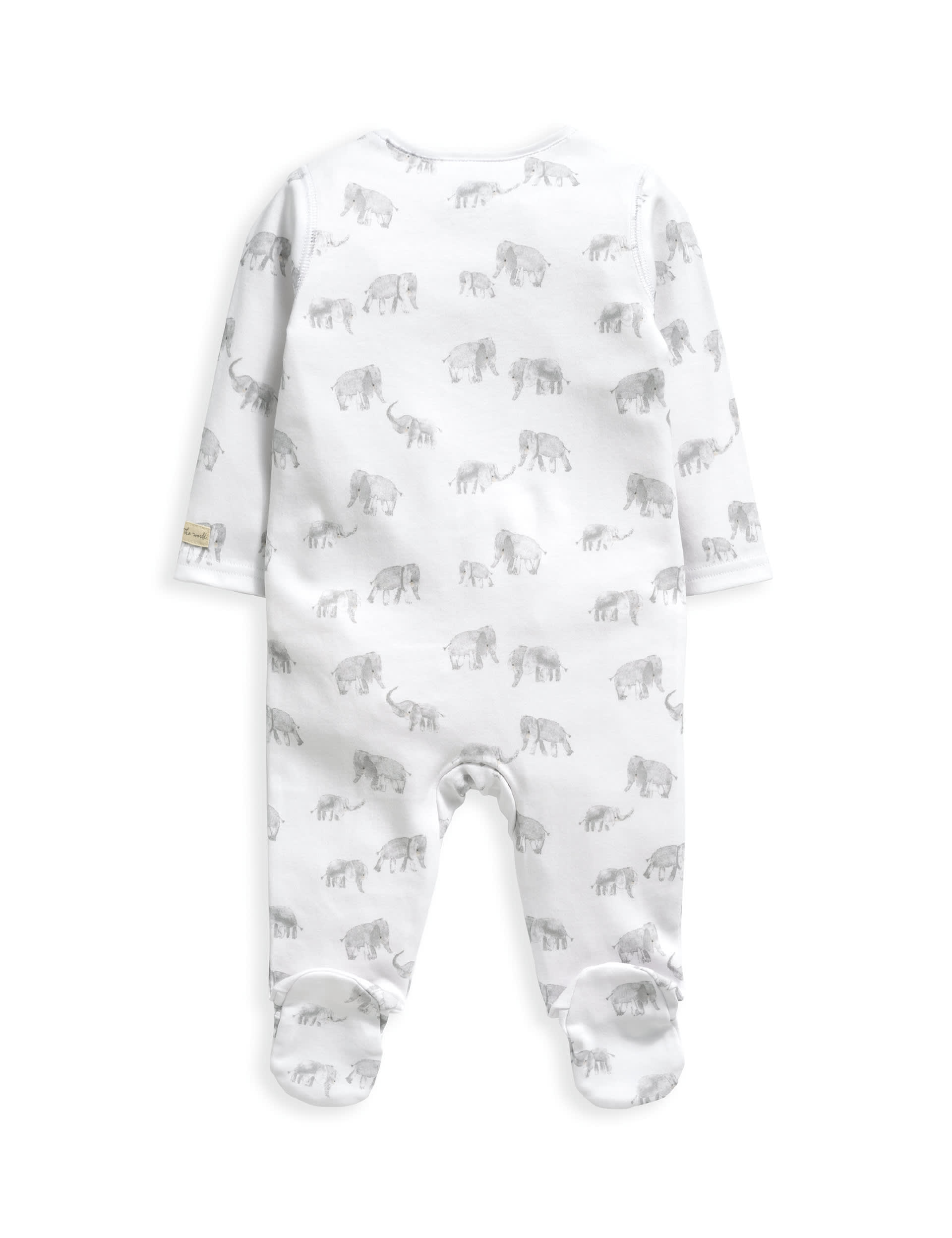 Mamas & Papas Elephant Print All In One (6lbs-1 Yrs) - TINY - White, White