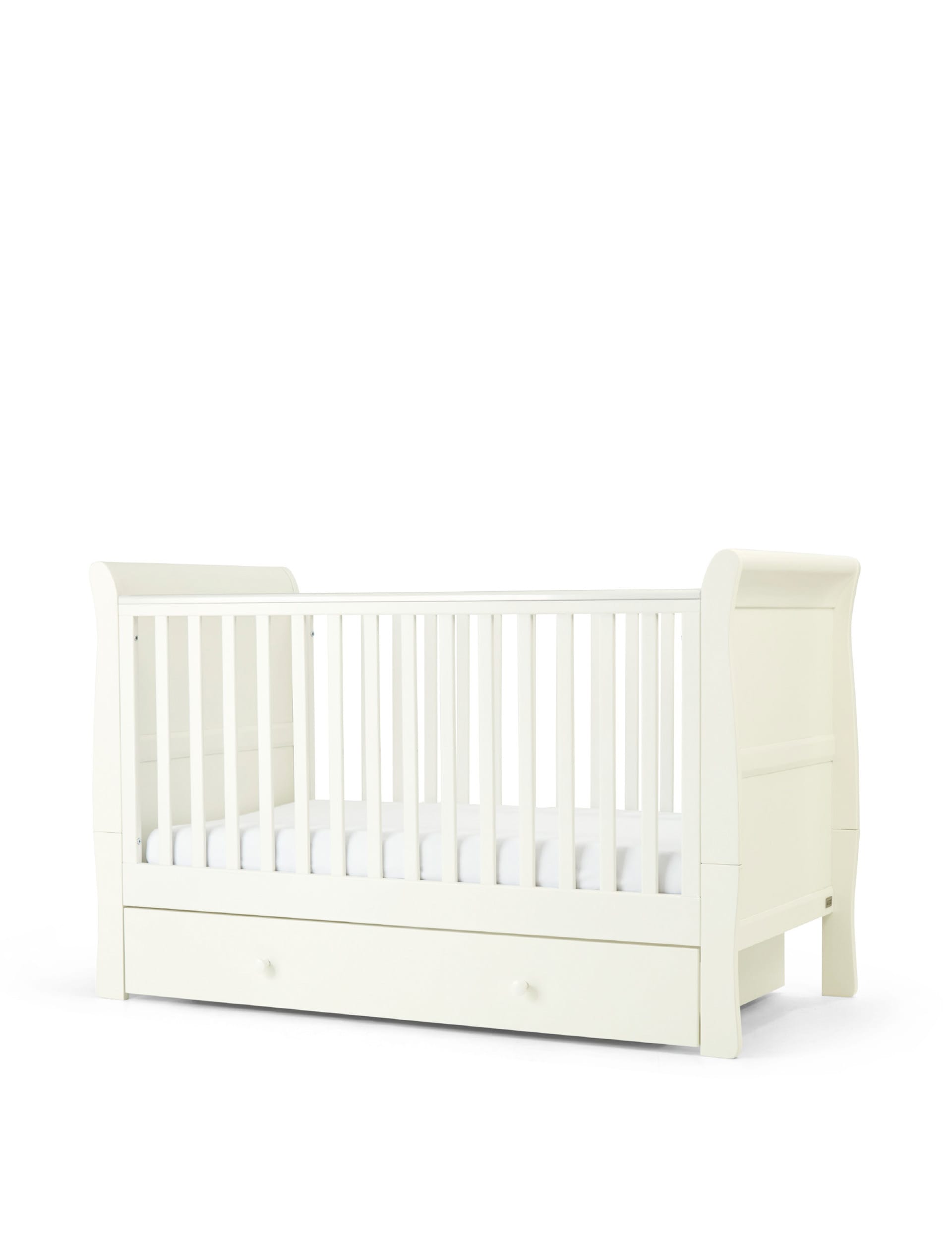 Mamas & Papas Mia 2 Piece Cotbed Set with Dresser - White, White