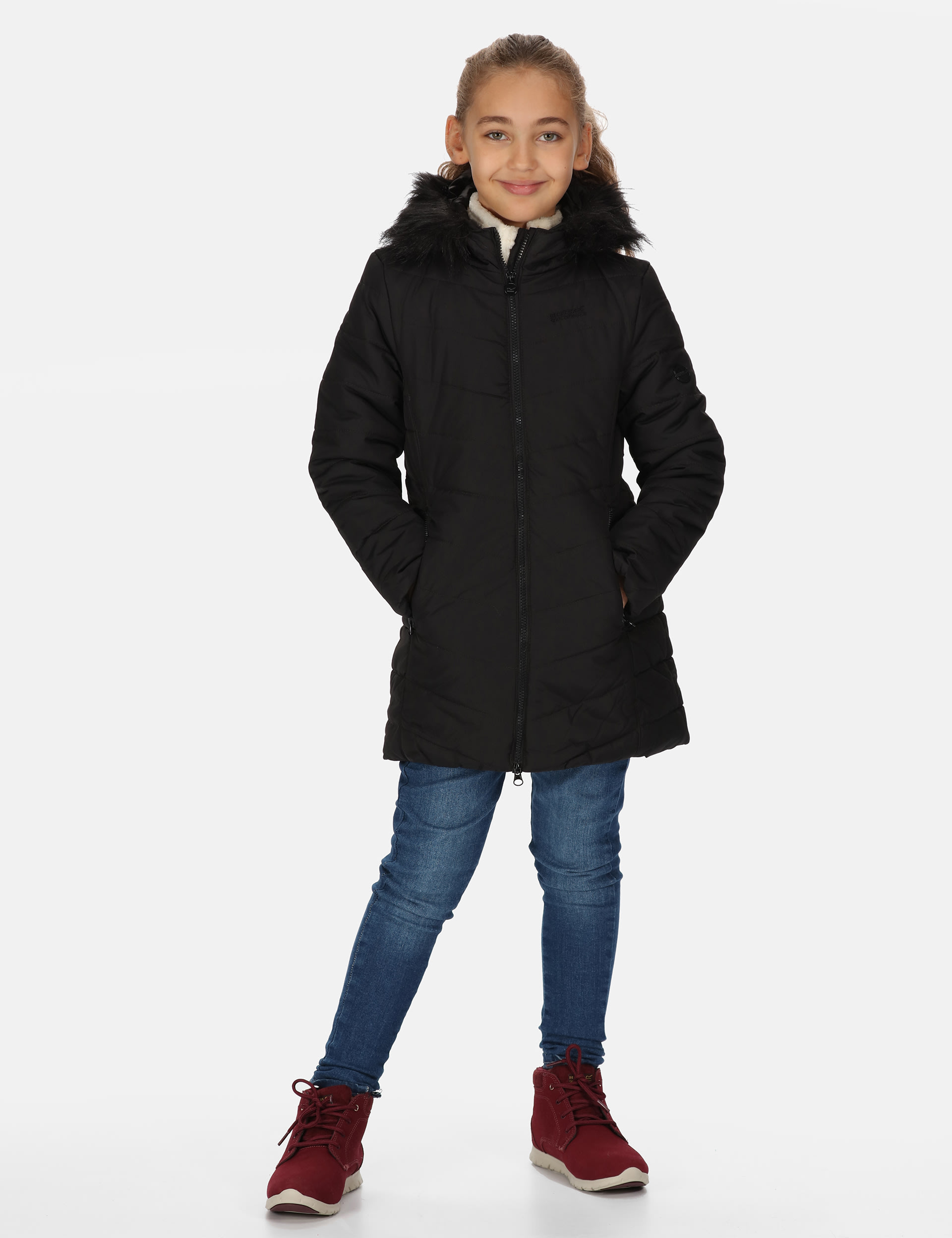 Regatta Girls Fabrizia Padded Water-Repellent Jacket (3-14 Yrs) - 3-4 Y - Black, Black