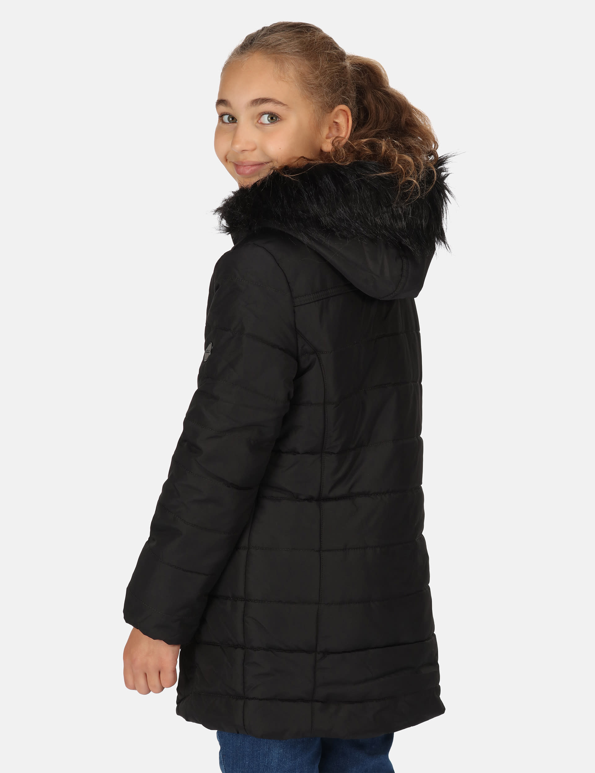 Regatta Girls Fabrizia Padded Water-Repellent Jacket (3-14 Yrs) - 3-4 Y - Black, Black