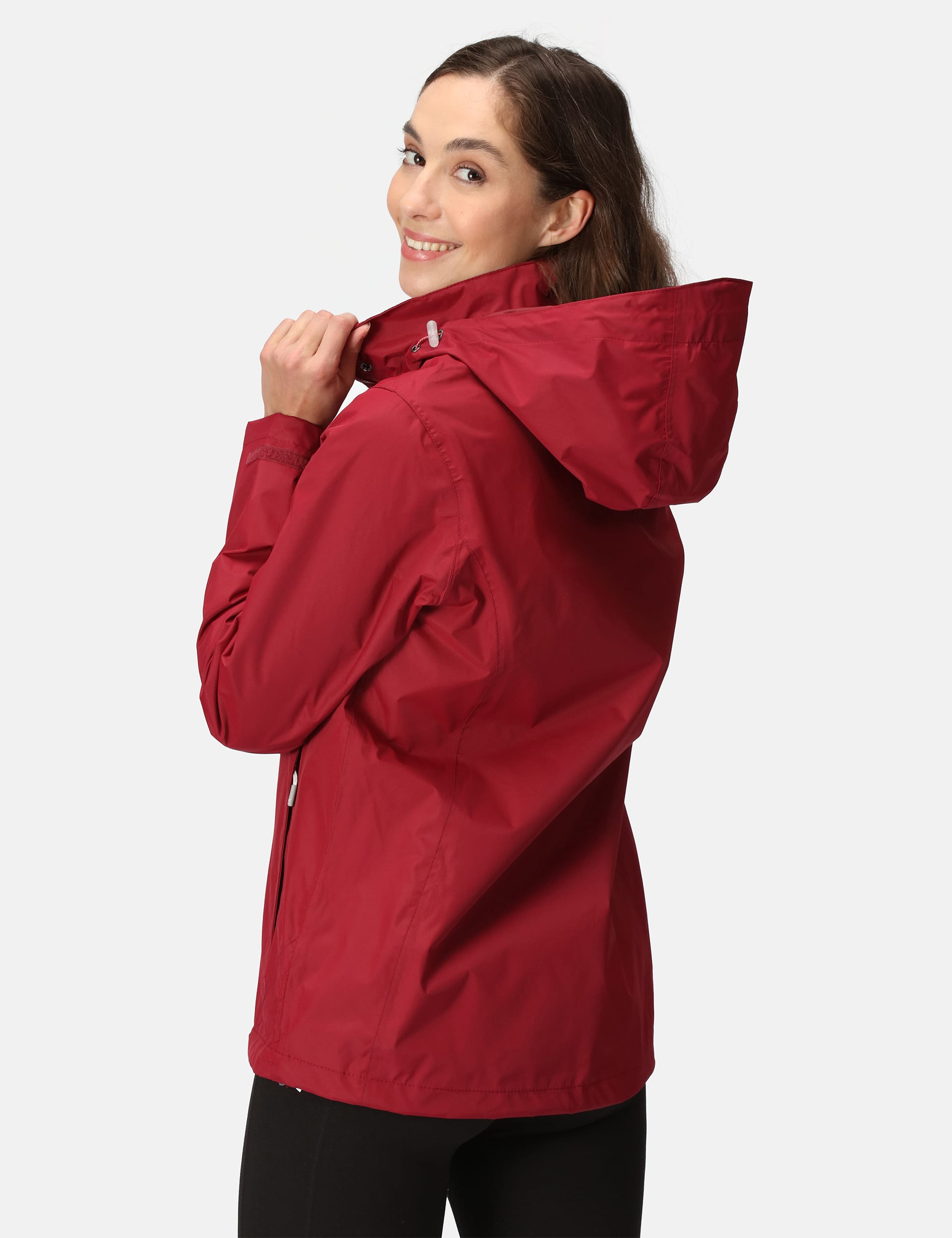 Regatta Women's Daysha Waterproof Hooded Raincoat - 14 - Burgundy, Dark Blue Mix,Black,Burgundy