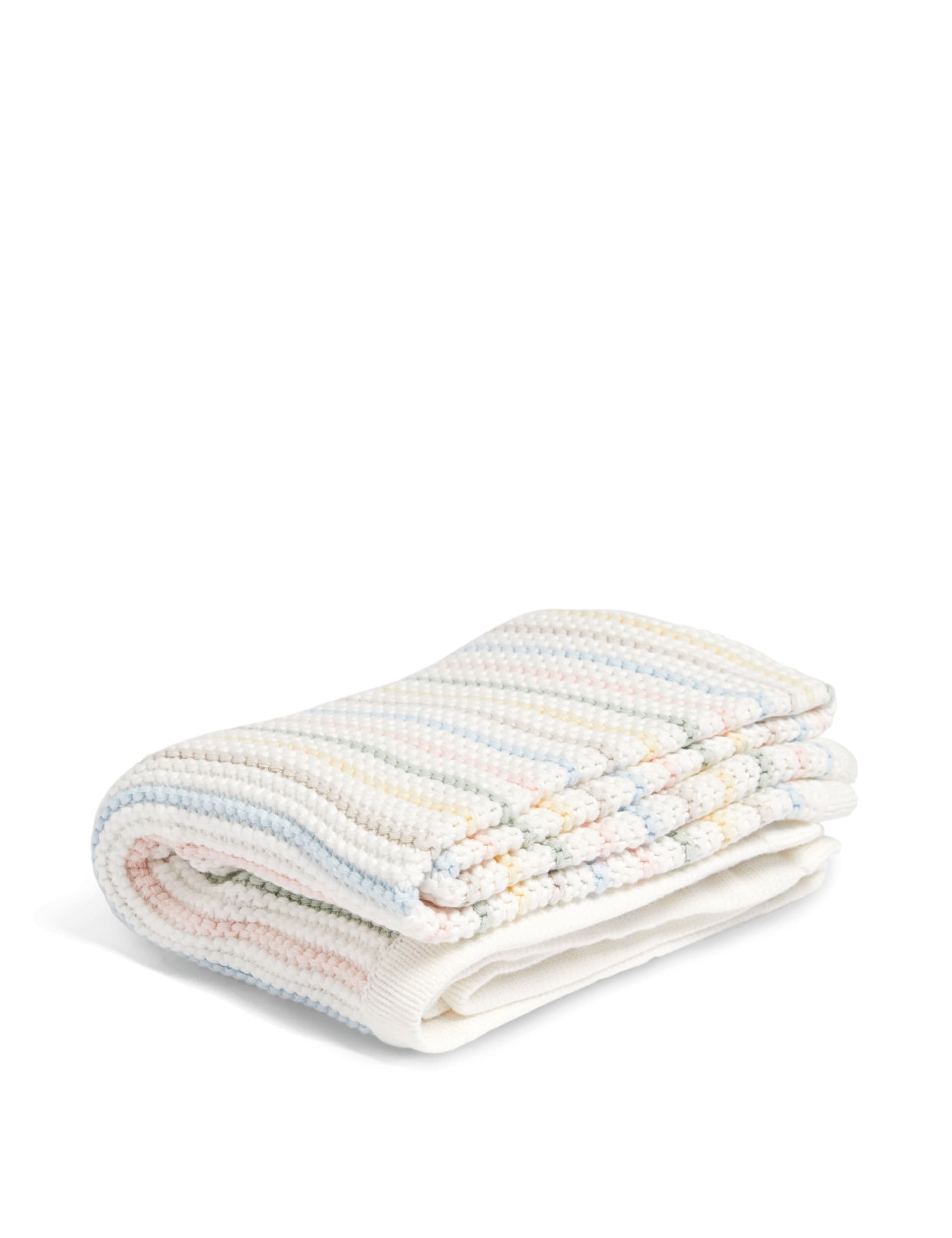 Mamas & Papas Knitted Pastel Stripe Shawl - Multi, Multi