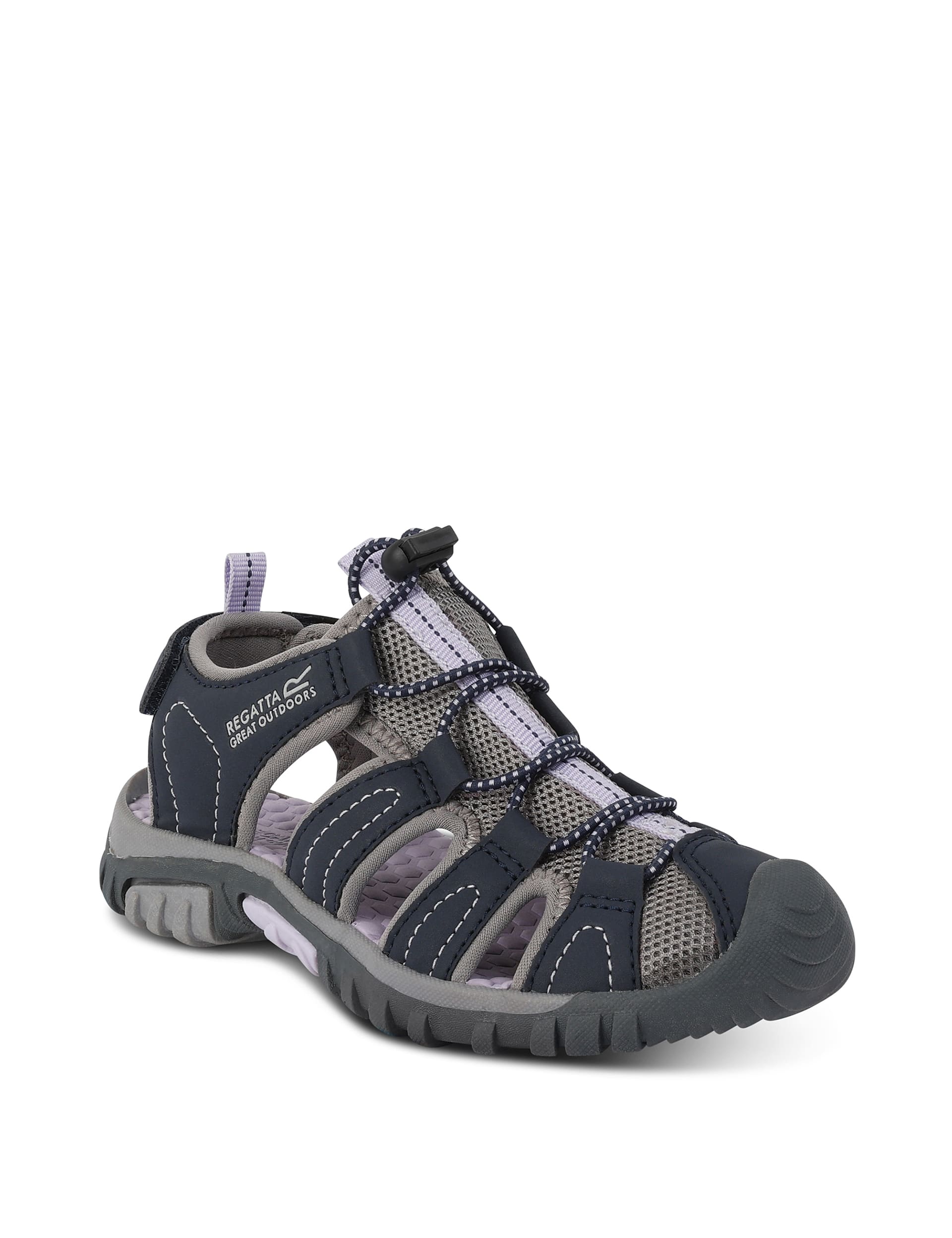 Regatta Kids Westshore Riptape Sandals (9 Small - 8 Large) - 10 S - Purple Mix, Purple Mix,Green Mix