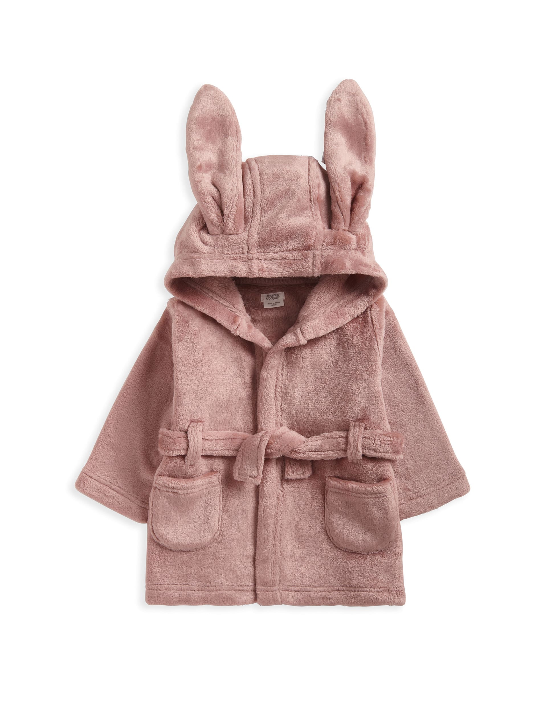 Mamas & Papas Girls Hooded Bunny Dressing Gown (6 Mths-3 Yrs) - 6-9 M - Pink, Pink