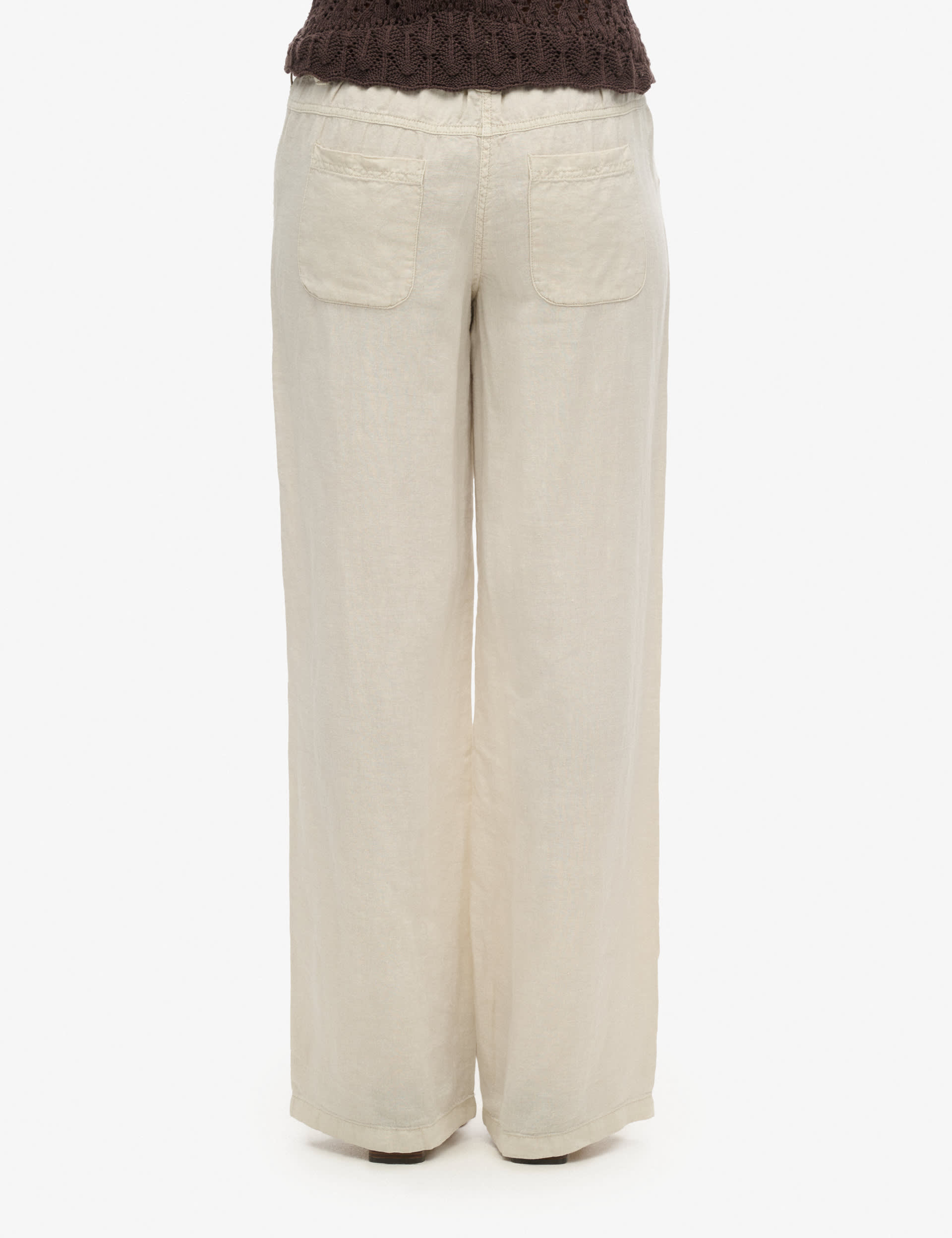 Superdry Women's Pure Linen Wide Leg Trousers - 12 - Beige, Beige