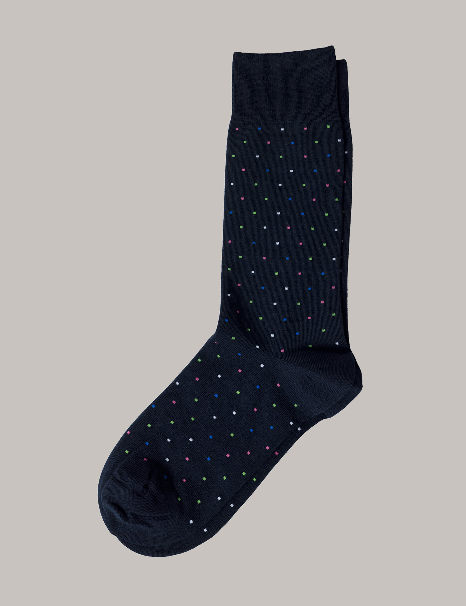 Hawes & Curtis Men's Polka Dot Cotton Rich Socks - 6-8.5 - Navy, Navy