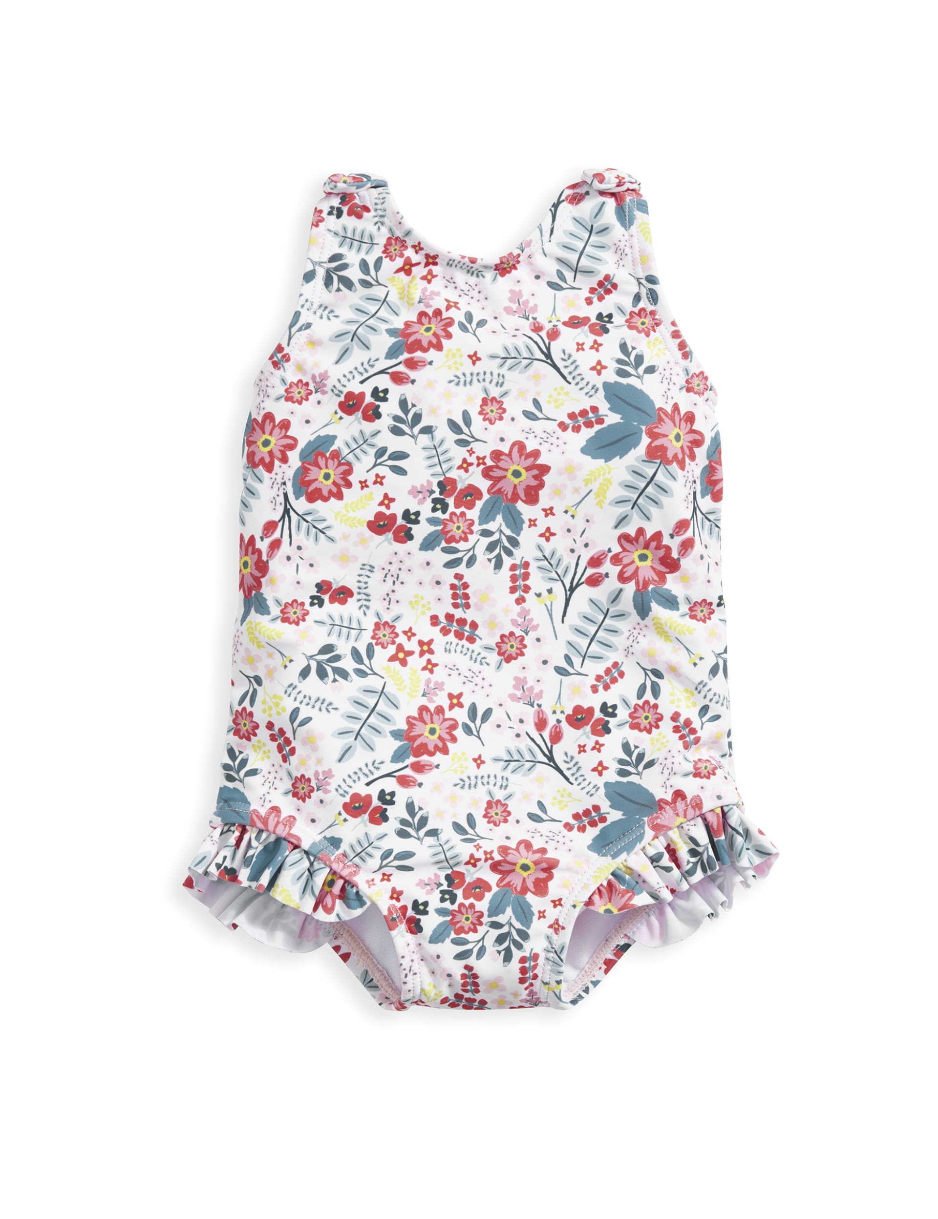 Mamas & Papas Girls Floral Swimsuit (0-3 Yrs) - 12-18 - Multi, Multi