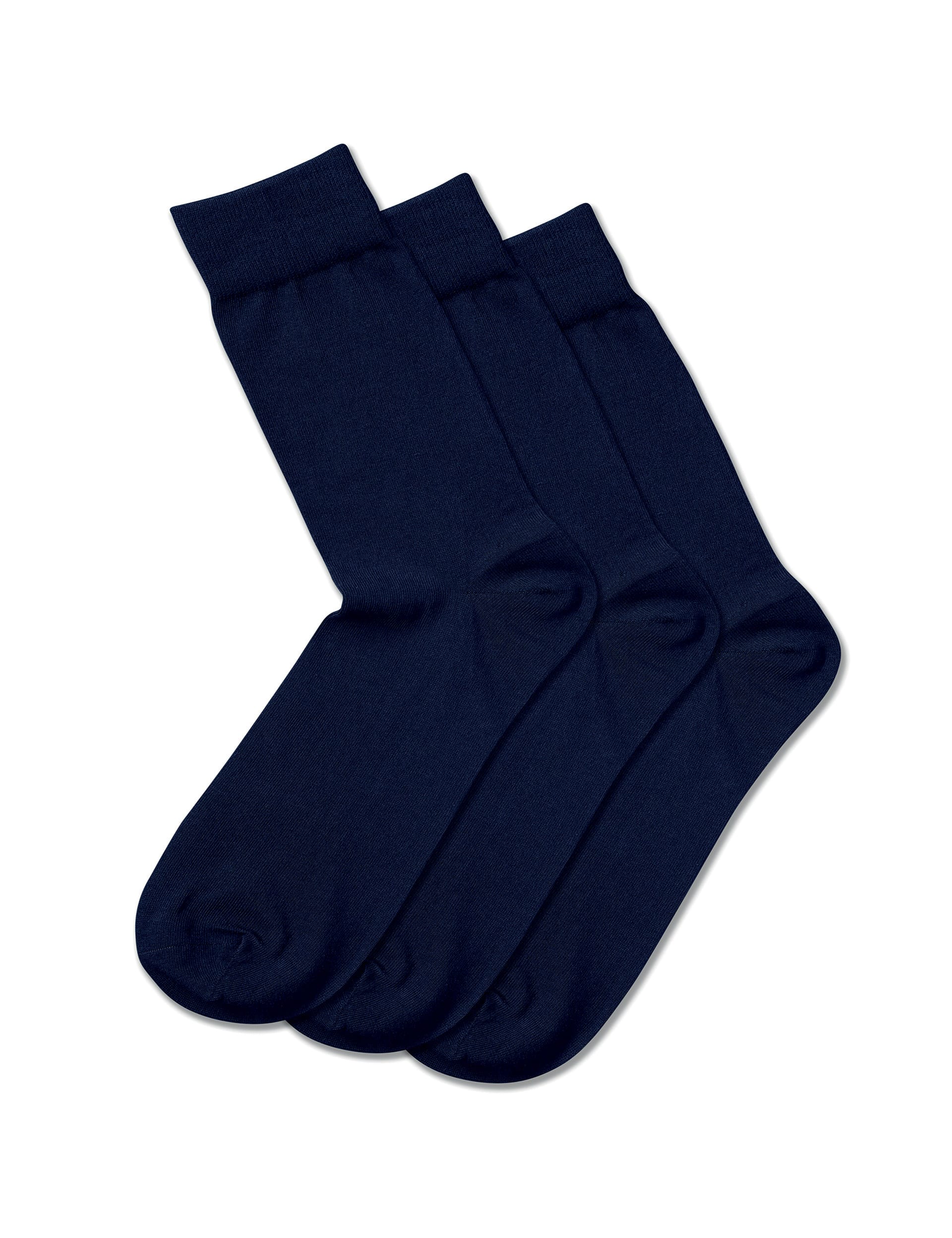 Charles Tyrwhitt Men's 3pk Cotton Rich Socks - M - Navy, Navy