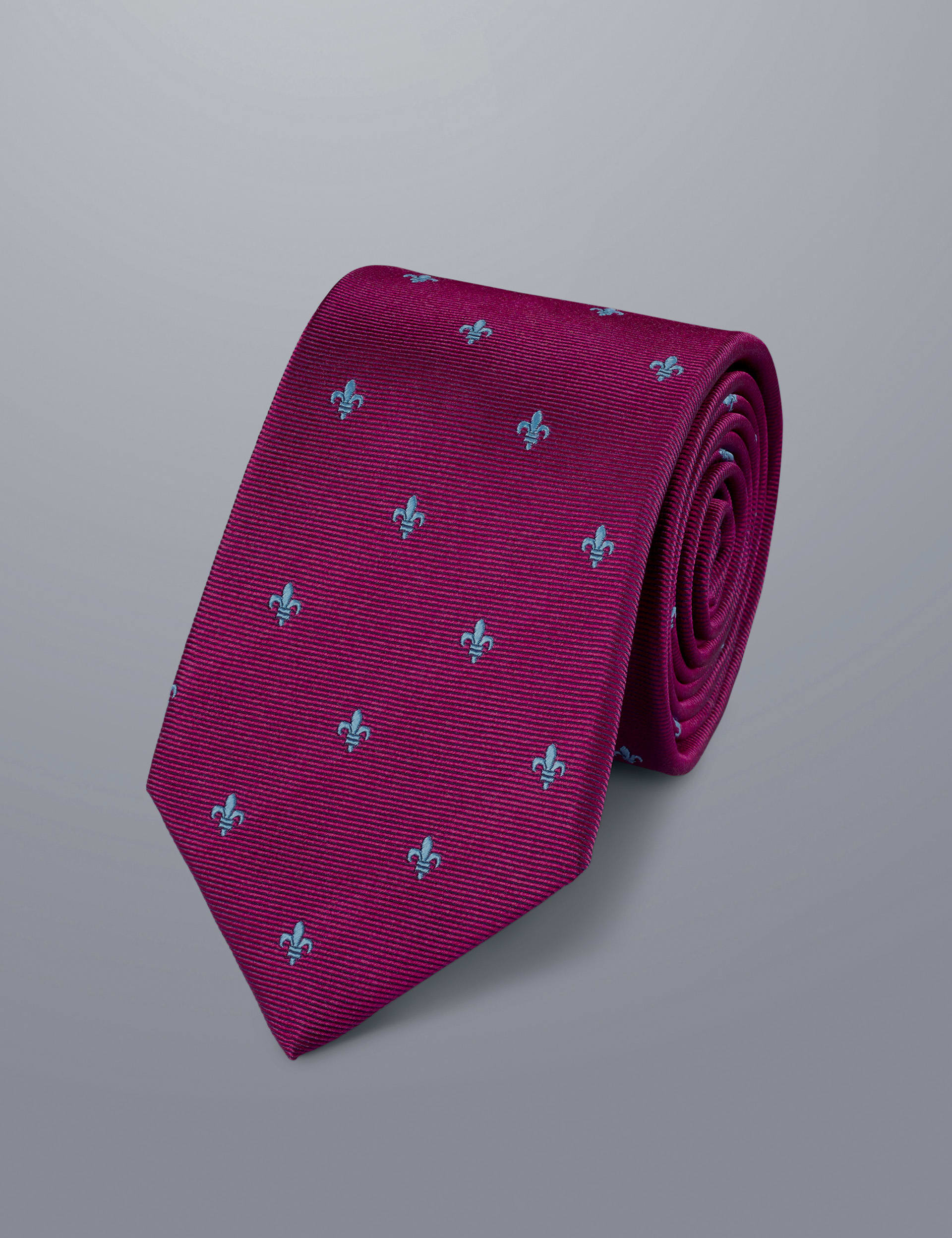 Charles Tyrwhitt Men's Pure Silk Fleur De Lys Tie - one size - Berry, Berry