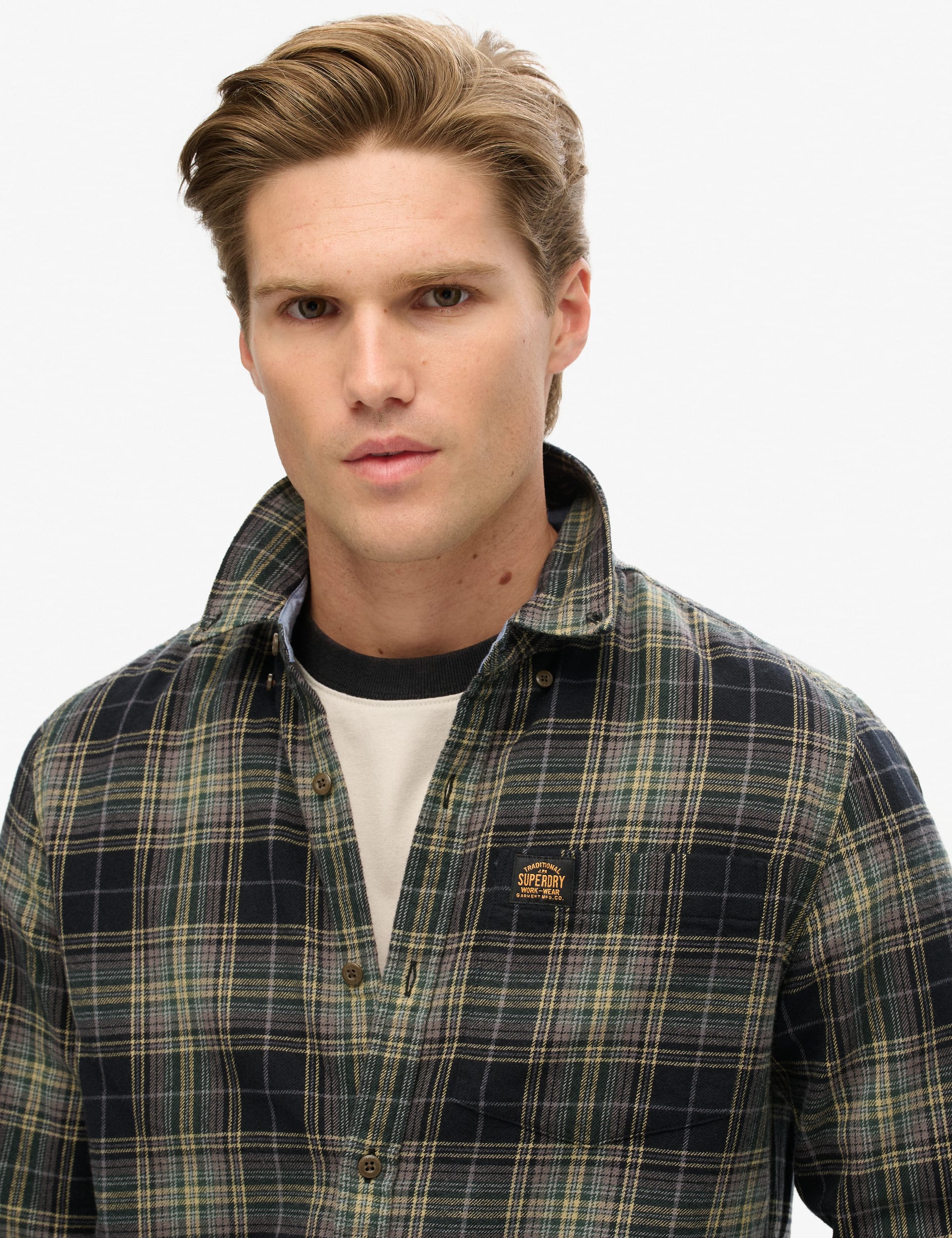 Superdry Men's Cotton Check Flannel Shirt - M - Black, Black